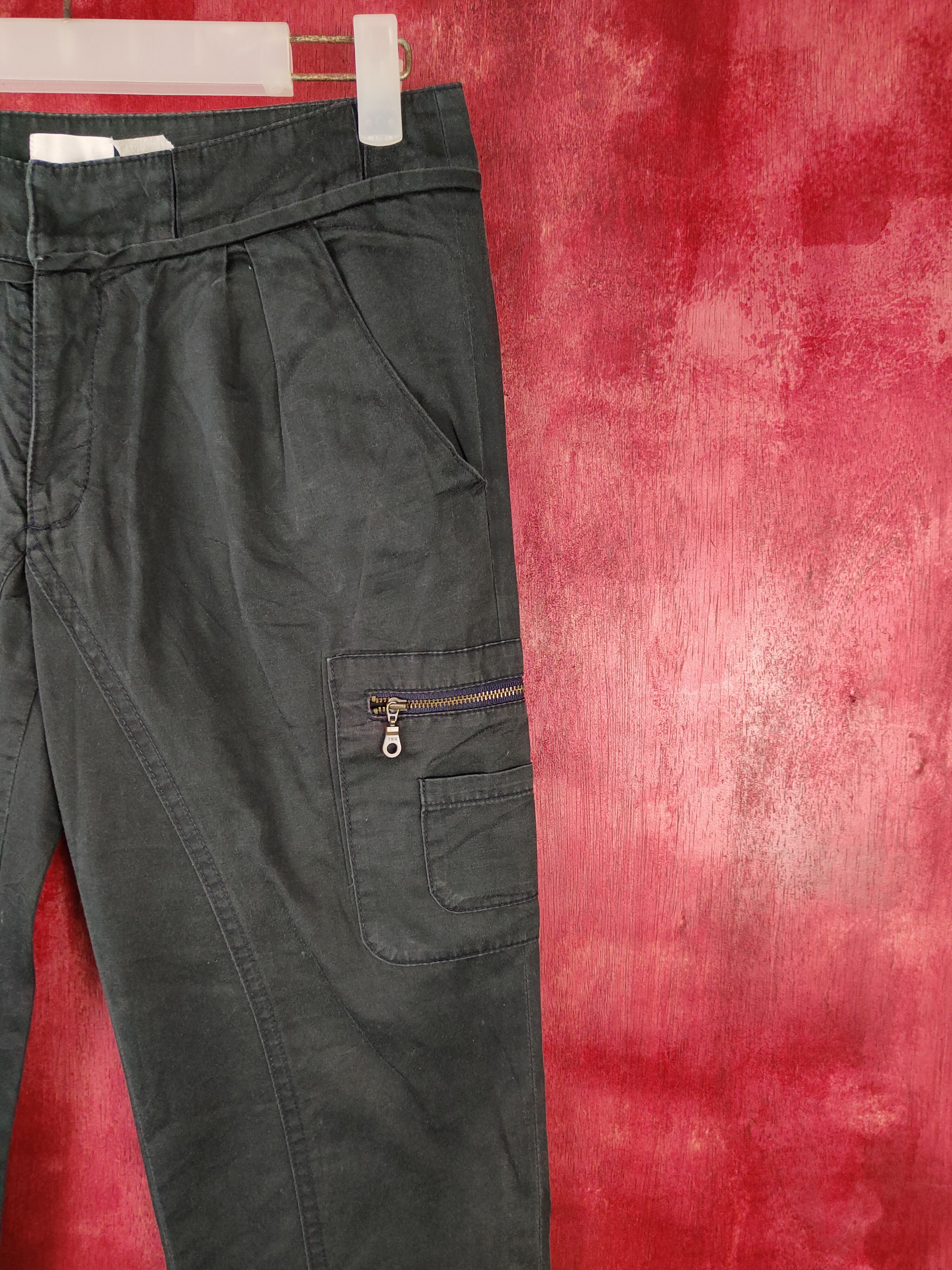 Vintage Beardsley made in japan Black jogger Cargo Pants #S573 Size 29" - 5 Thumbnail