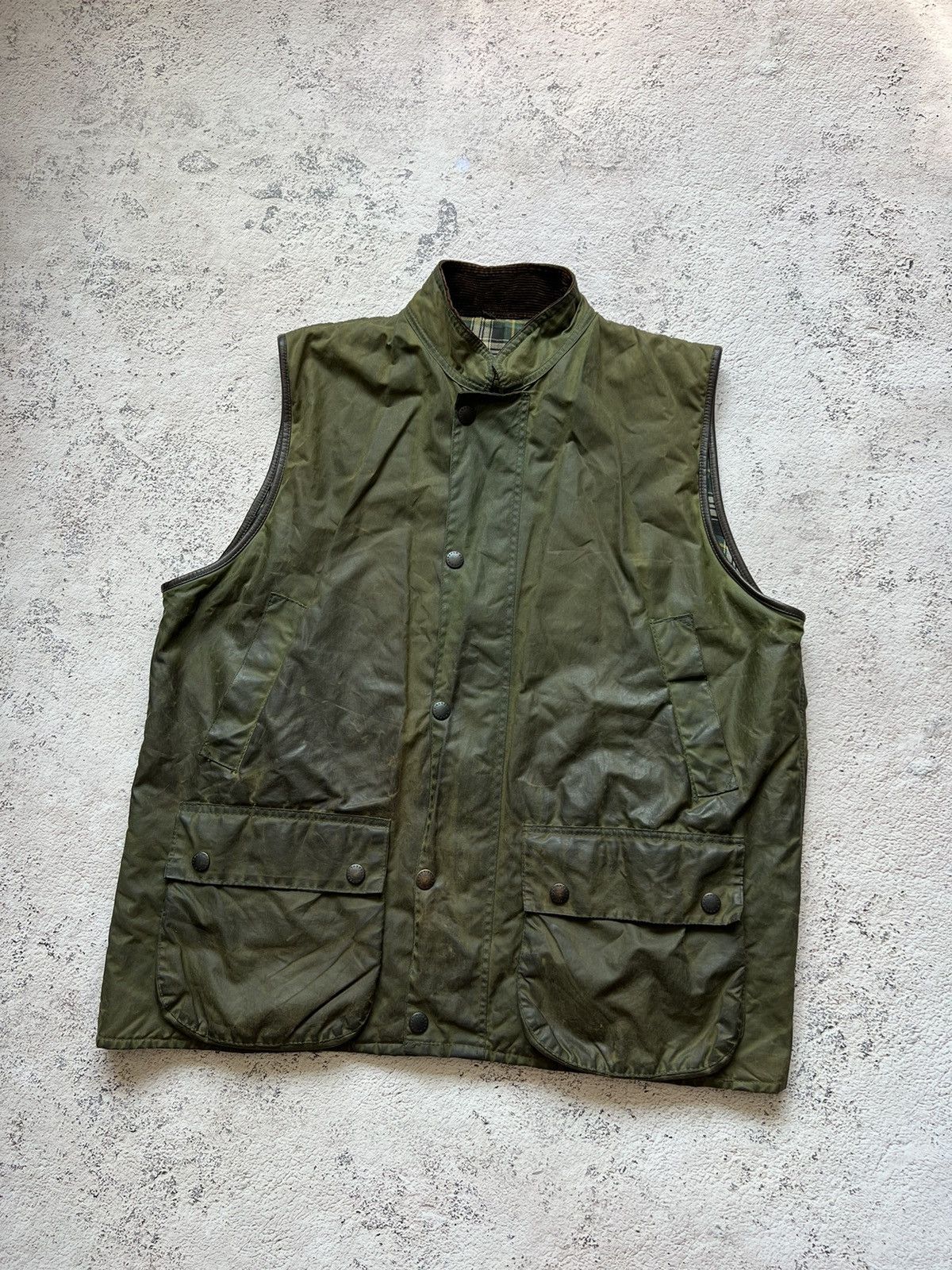 Vintage Barbour Westmorland Waxed Vest Jacket
