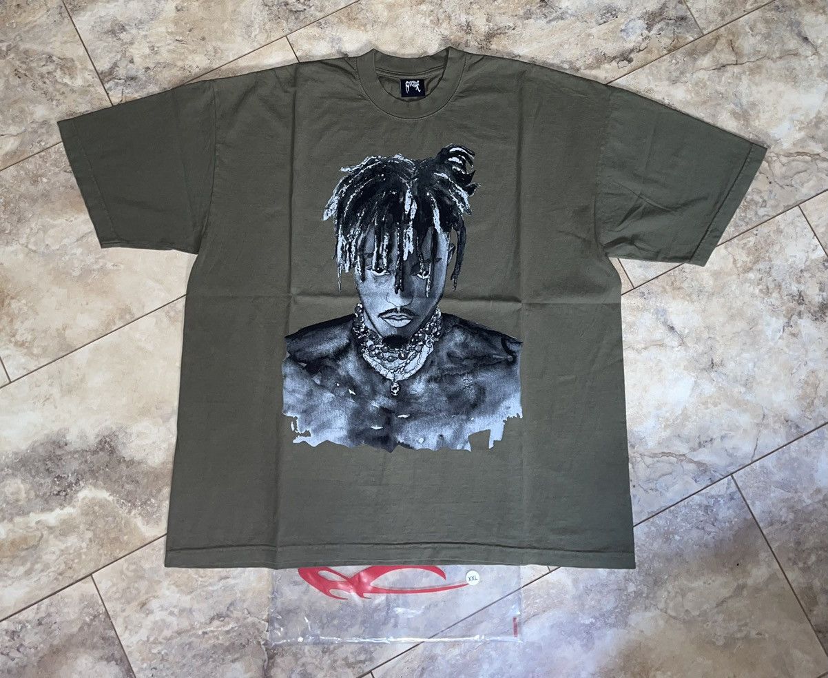 Image of 999 Club x Revenge Graphite Juice Wrld Revenge Portrait Tee Army Green Ds New M in Miltary Green (S