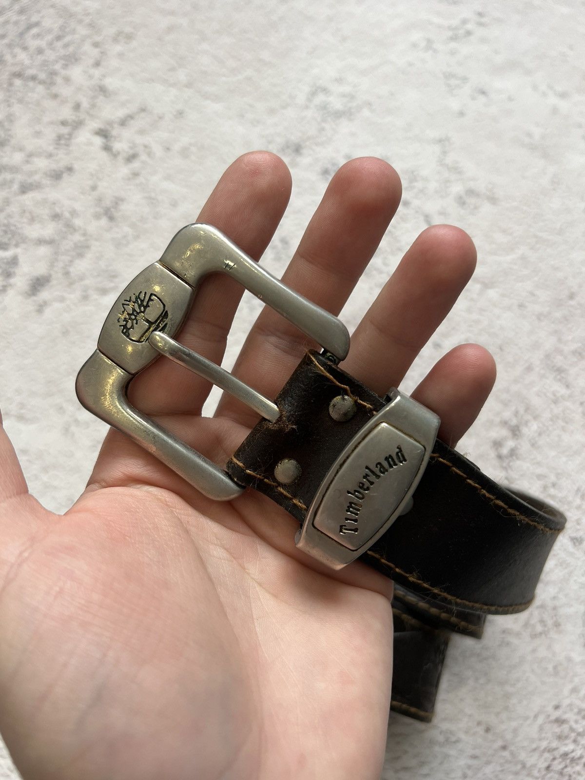 Timberland × Vintage Timberland Village Leather Brown Belt Y2K Size ONE SIZE - 2 Thumbnail