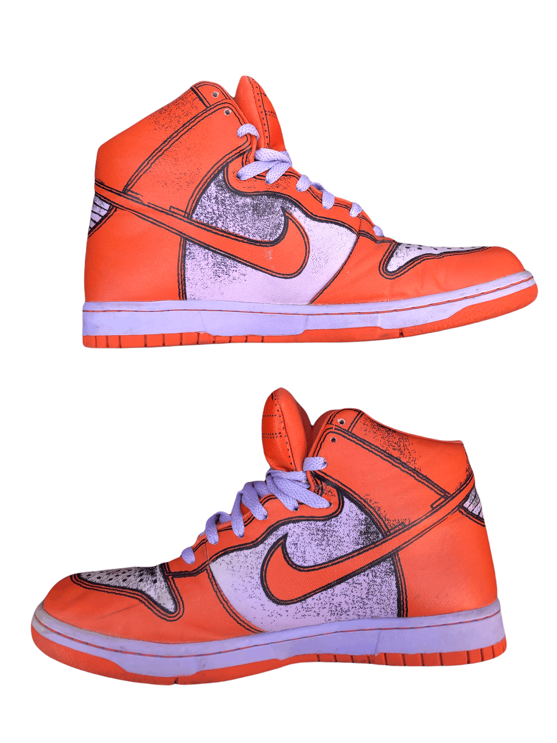 Nike RARE 2007 Nike Dunk High Piece Premium Lilac Deep Orange Size US 10 / EU 43 - 8 Thumbnail