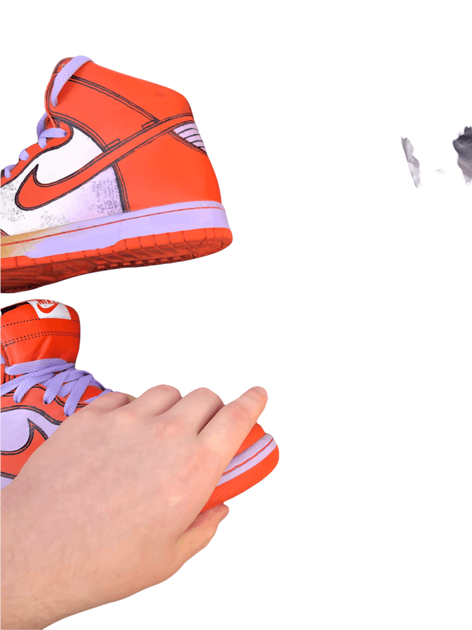 Nike RARE 2007 Nike Dunk High Piece Premium Lilac Deep Orange Size US 10 / EU 43 - 7 Thumbnail