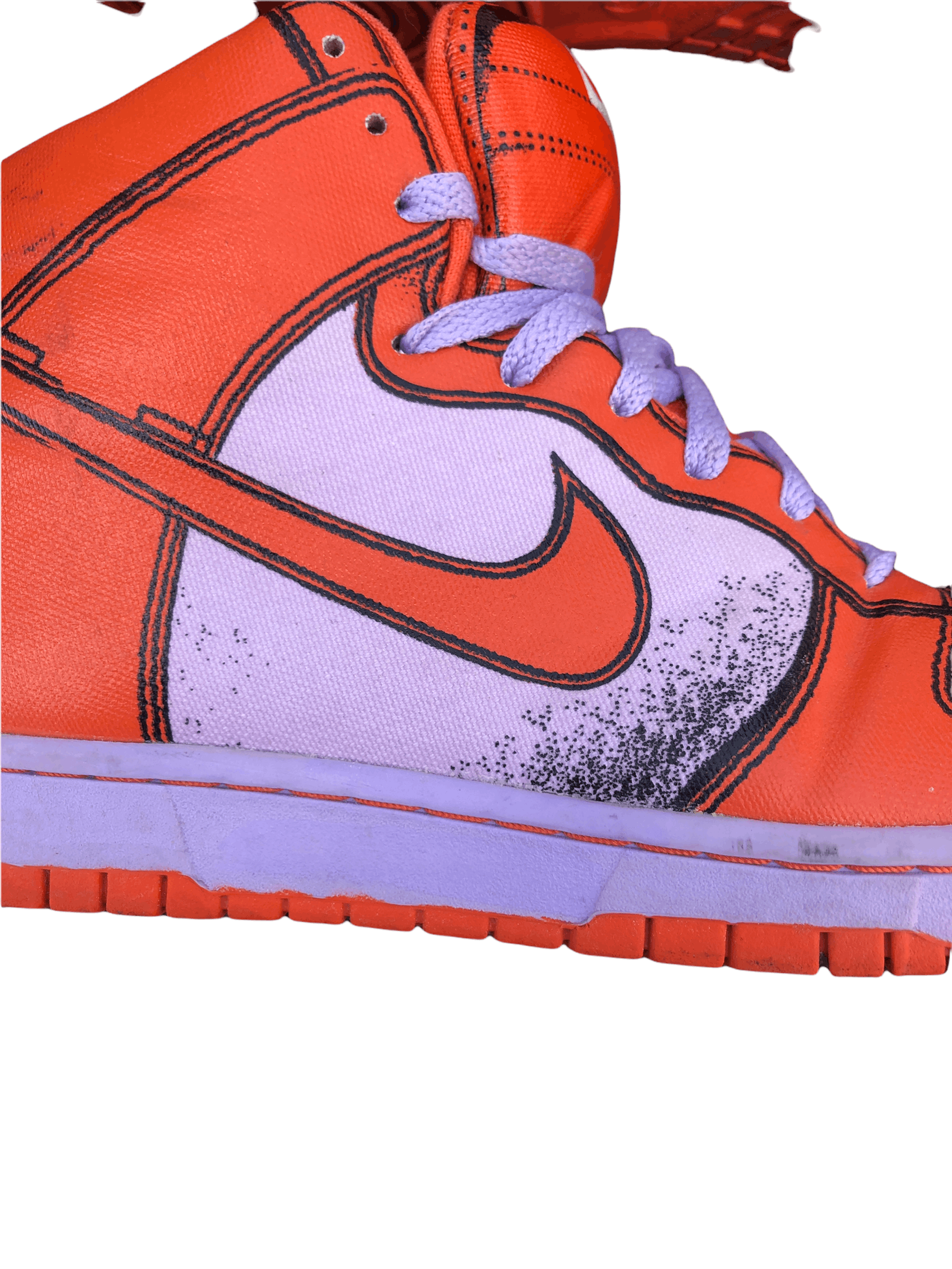 Nike RARE 2007 Nike Dunk High Piece Premium Lilac Deep Orange Size US 10 / EU 43 - 6 Thumbnail