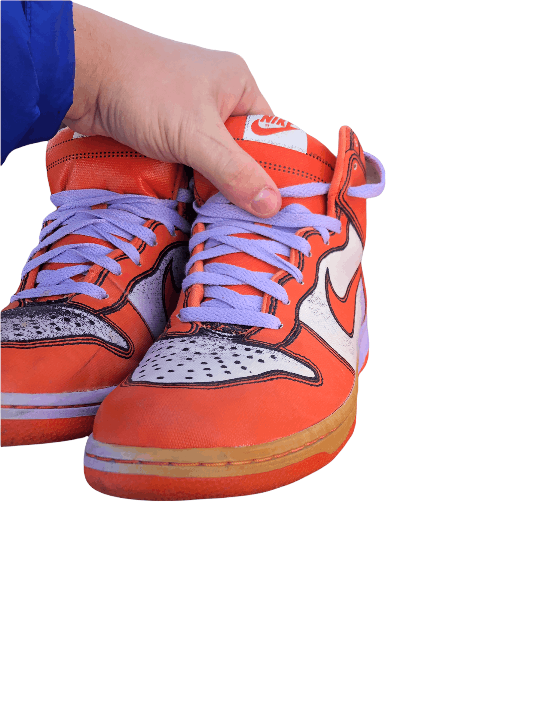 Nike RARE 2007 Nike Dunk High Piece Premium Lilac Deep Orange Size US 10 / EU 43 - 11 Thumbnail