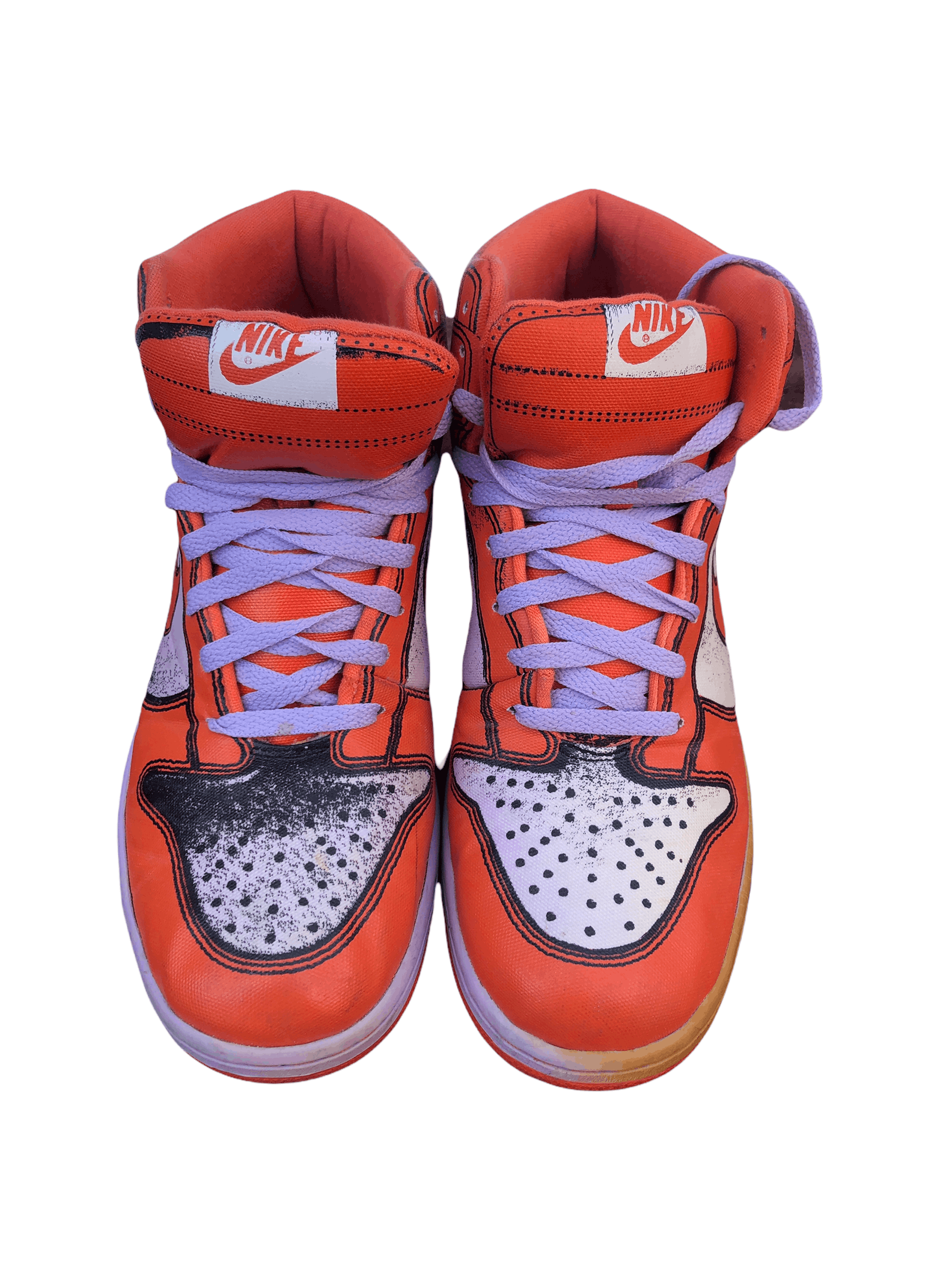 Nike RARE 2007 Nike Dunk High Piece Premium Lilac Deep Orange Size US 10 / EU 43 - 9 Thumbnail