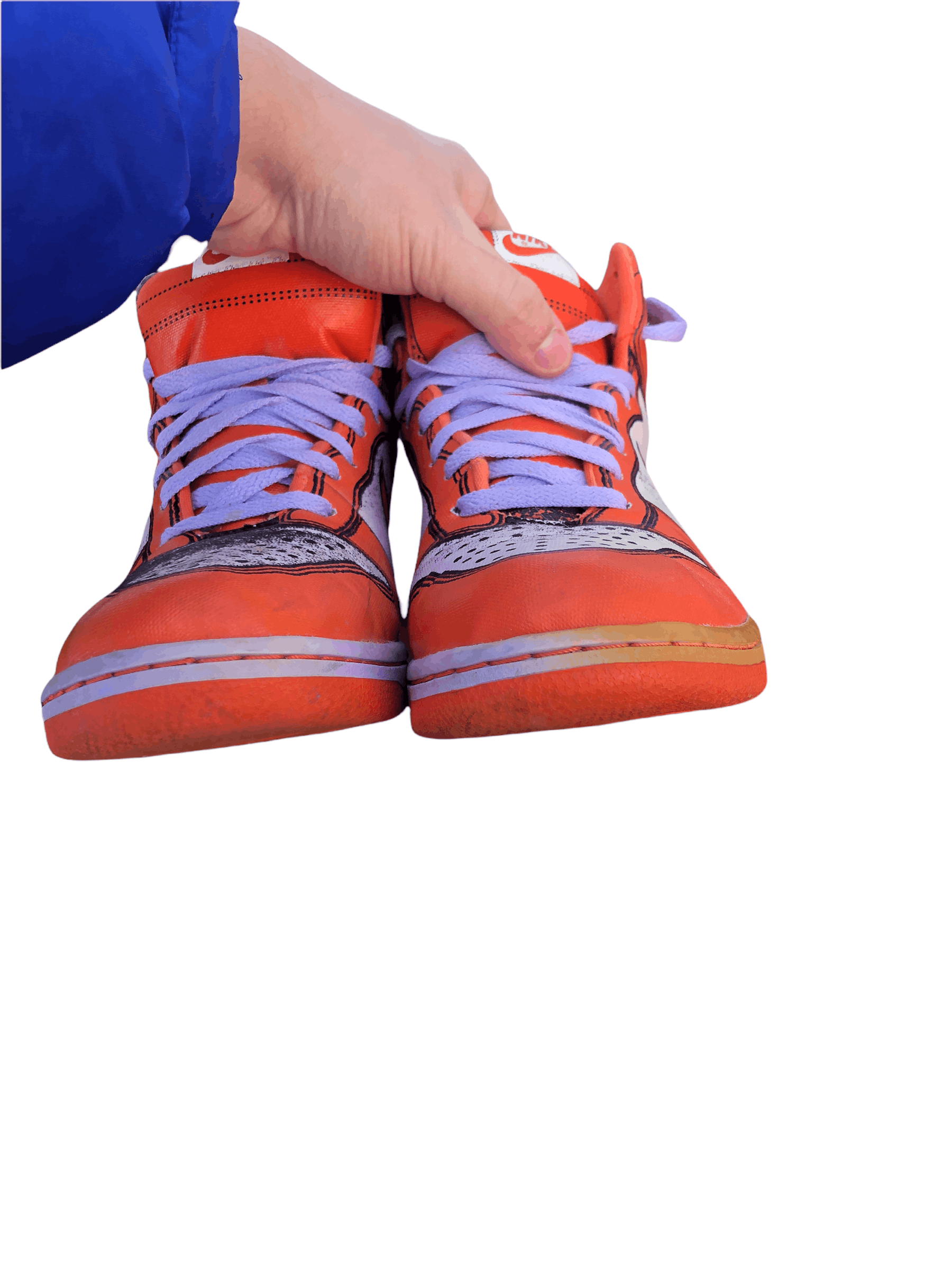 Nike RARE 2007 Nike Dunk High Piece Premium Lilac Deep Orange Size US 10 / EU 43 - 10 Thumbnail