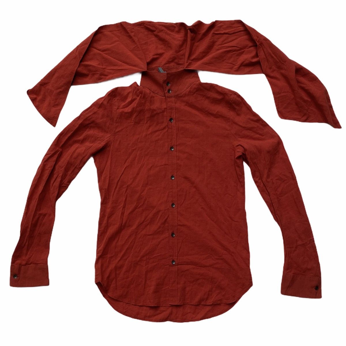 Attachment × Kazuyuki Kumagai Attachment Cotton Wool Blend Scarf Shirt Size US M / EU 48-50 / 2 - 1 Thumbnail