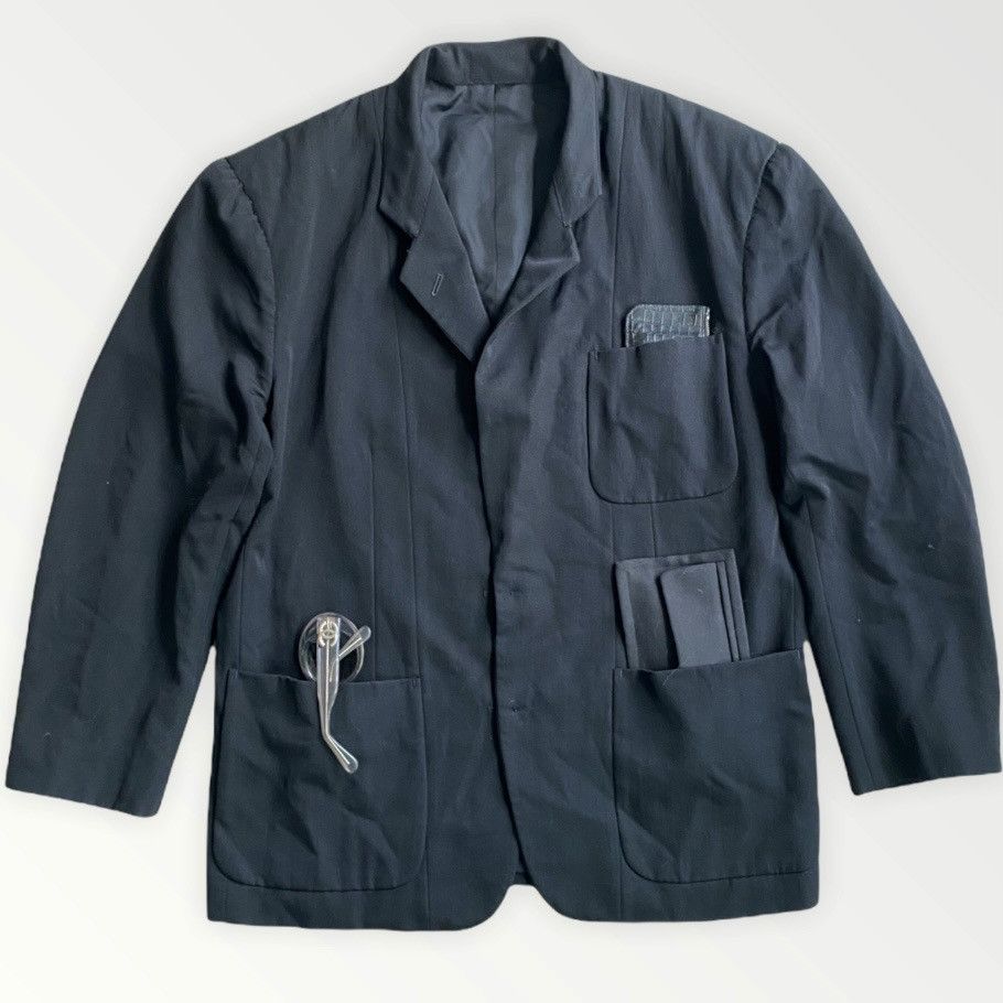 Comme des Garcons Homme Plus Vintage AW90 Runway Oversize Inside Out Blazer Size US S / EU 44-46 / 1 - 5 Thumbnail