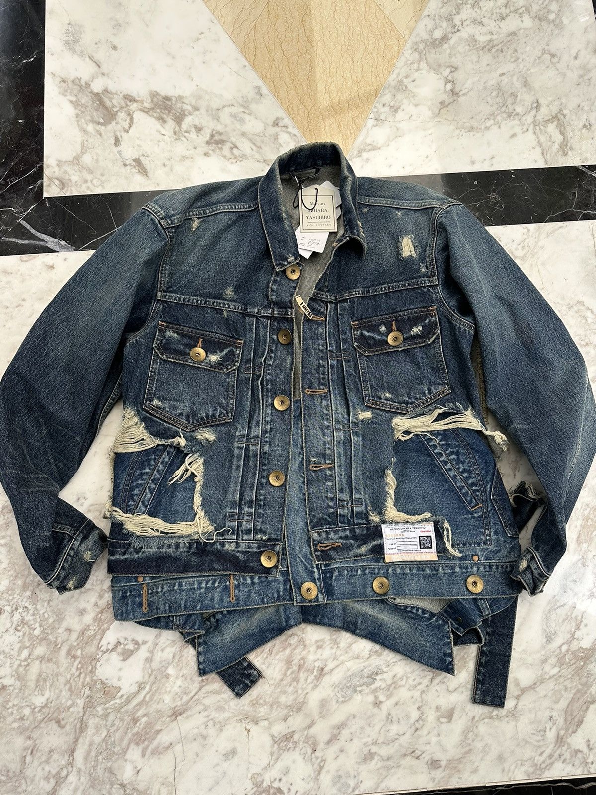 Maison MIHARA YASUHIRO 1400$ New Mihara Runway Reconstructed Layered Denim Jacket Size US M / EU 48-50 / 2 - 8 Thumbnail