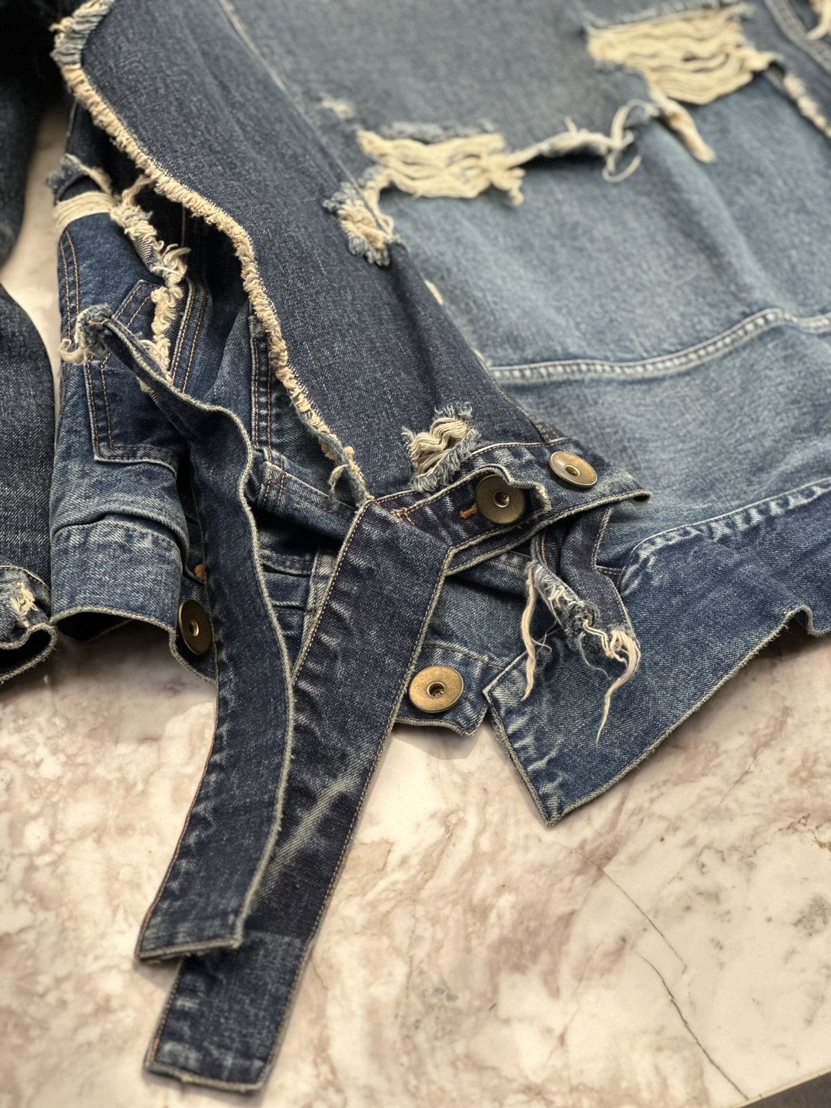 Maison MIHARA YASUHIRO 1400$ New Mihara Runway Reconstructed Layered Denim Jacket Size US M / EU 48-50 / 2 - 13 Thumbnail