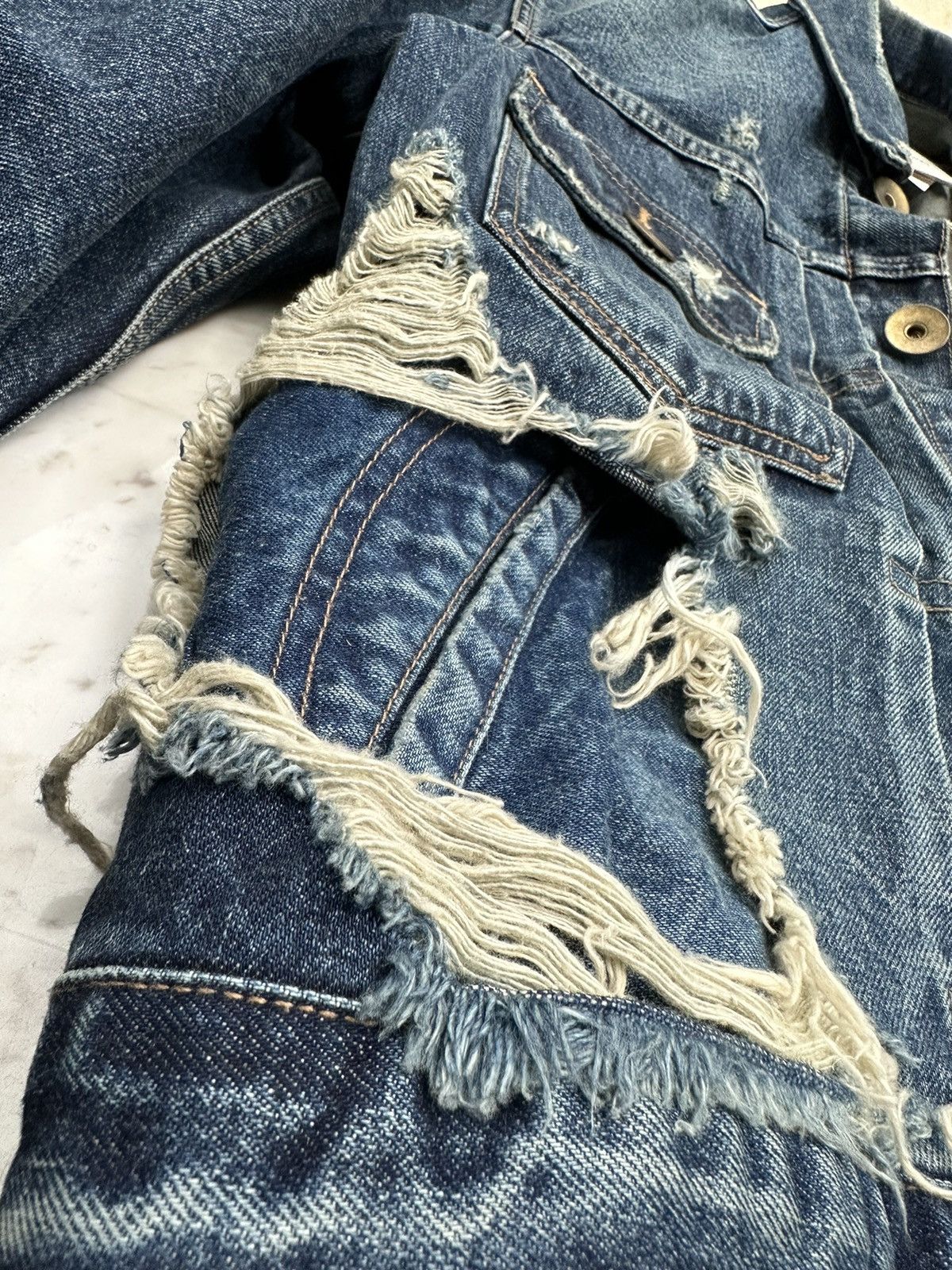 Maison MIHARA YASUHIRO 1400$ New Mihara Runway Reconstructed Layered Denim Jacket Size US M / EU 48-50 / 2 - 9 Thumbnail