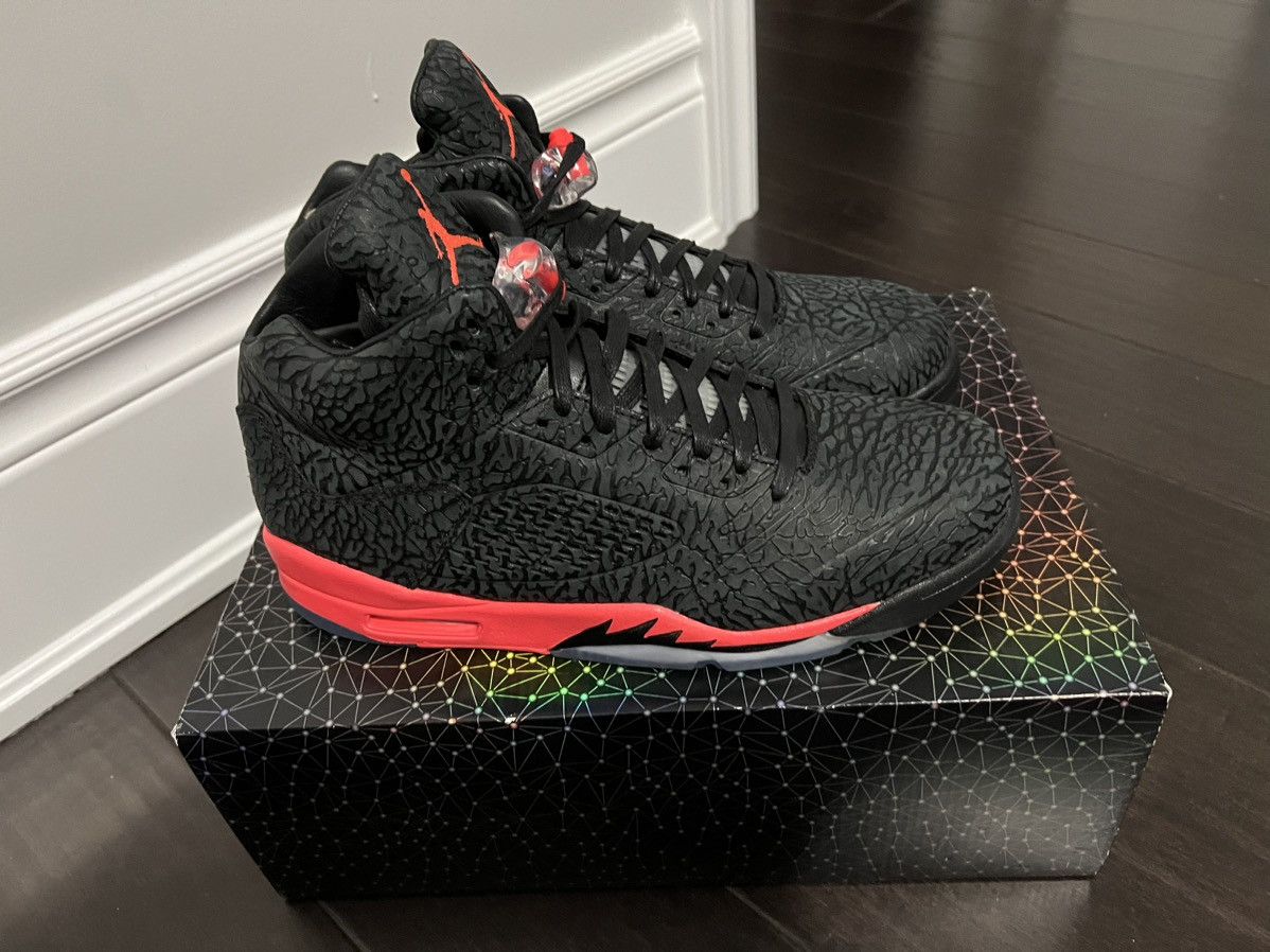 image of Jordan Nike Amazing Infared Nikelab Jordan 5 Shoes in Black, Men's (Size 11)