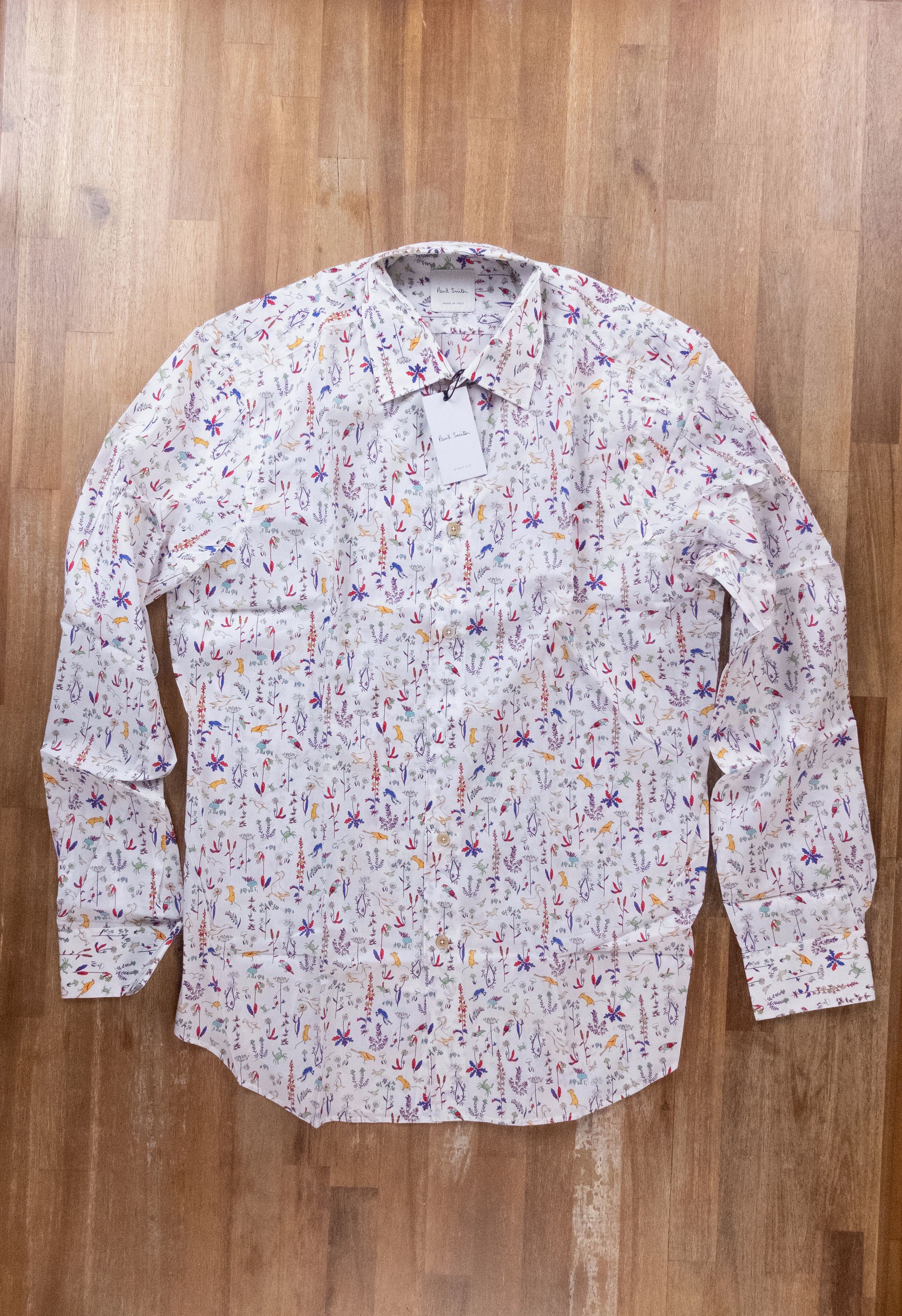 Paul Smith PAUL SMITH mainline white animal floral print shirt 41 Large Size US L / EU 52-54 / 3 - 6 Thumbnail