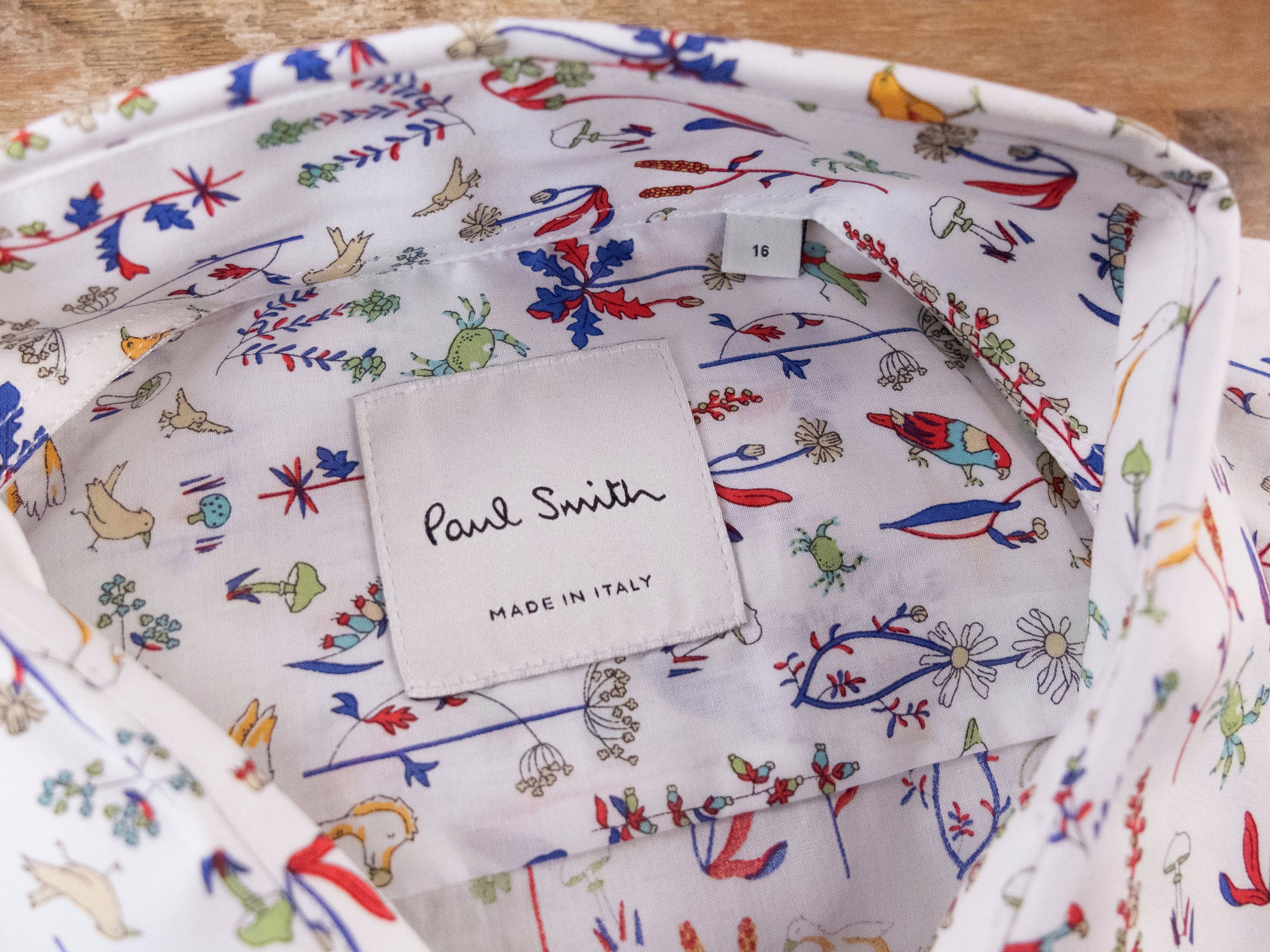 Paul Smith PAUL SMITH mainline white animal floral print shirt 41 Large Size US L / EU 52-54 / 3 - 3 Thumbnail