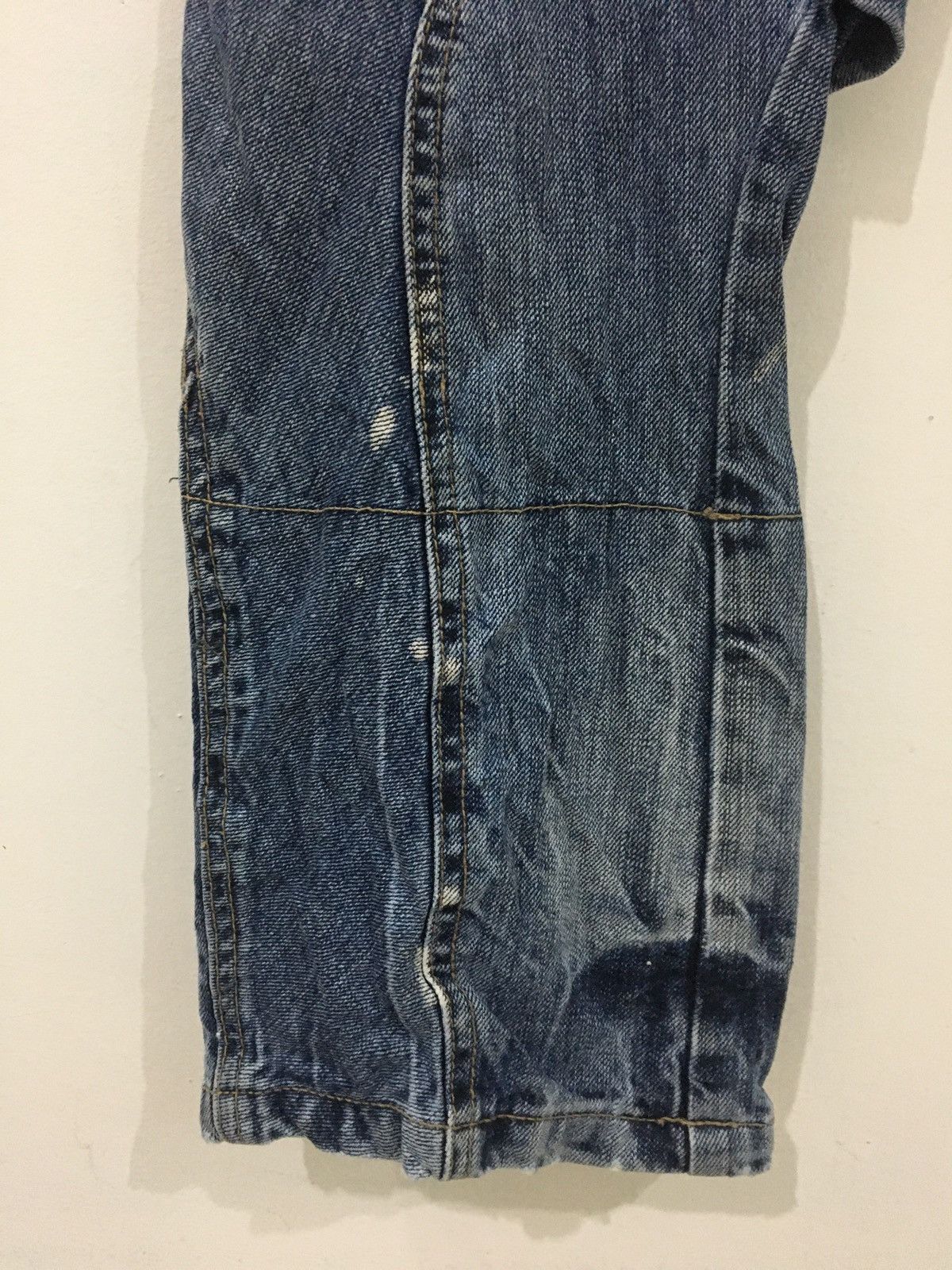 Japanese Brand PPFM - SLIM FIT WASHED RIPPED UNION JACK 3 QUARTER JEANS Size US 32 / EU 48 - 10 Thumbnail