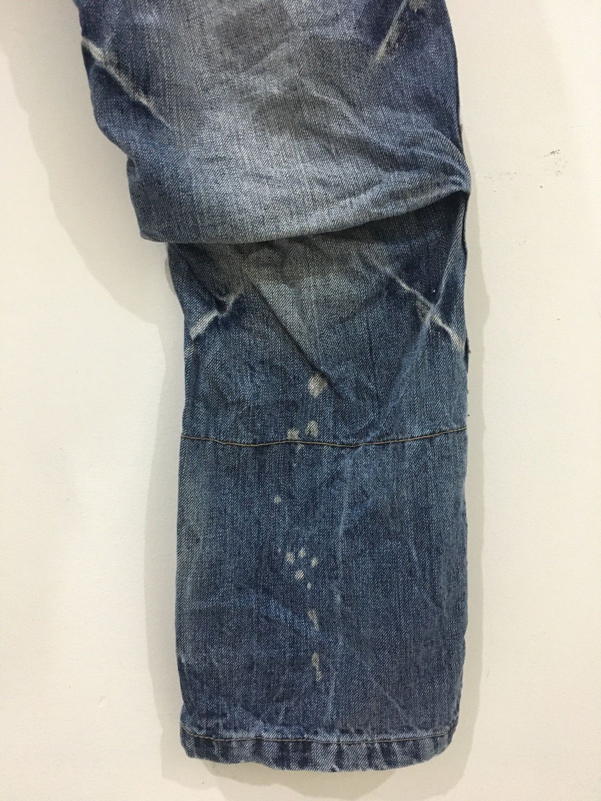 Japanese Brand PPFM - SLIM FIT WASHED RIPPED UNION JACK 3 QUARTER JEANS Size US 32 / EU 48 - 9 Thumbnail