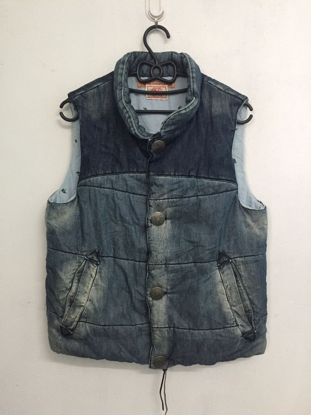 Japanese Brand Kriff Mayer Puffer Vest Denim Like Style Size US M / EU 48-50 / 2 - 1 Thumbnail