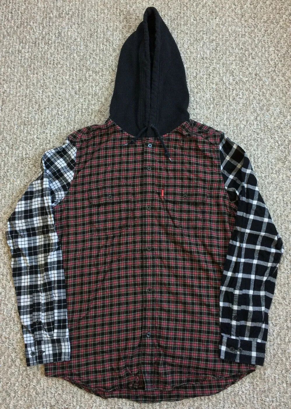 Pre-owned Supreme F/w 2014  Hooded Flannel Size Xl In Multicolor