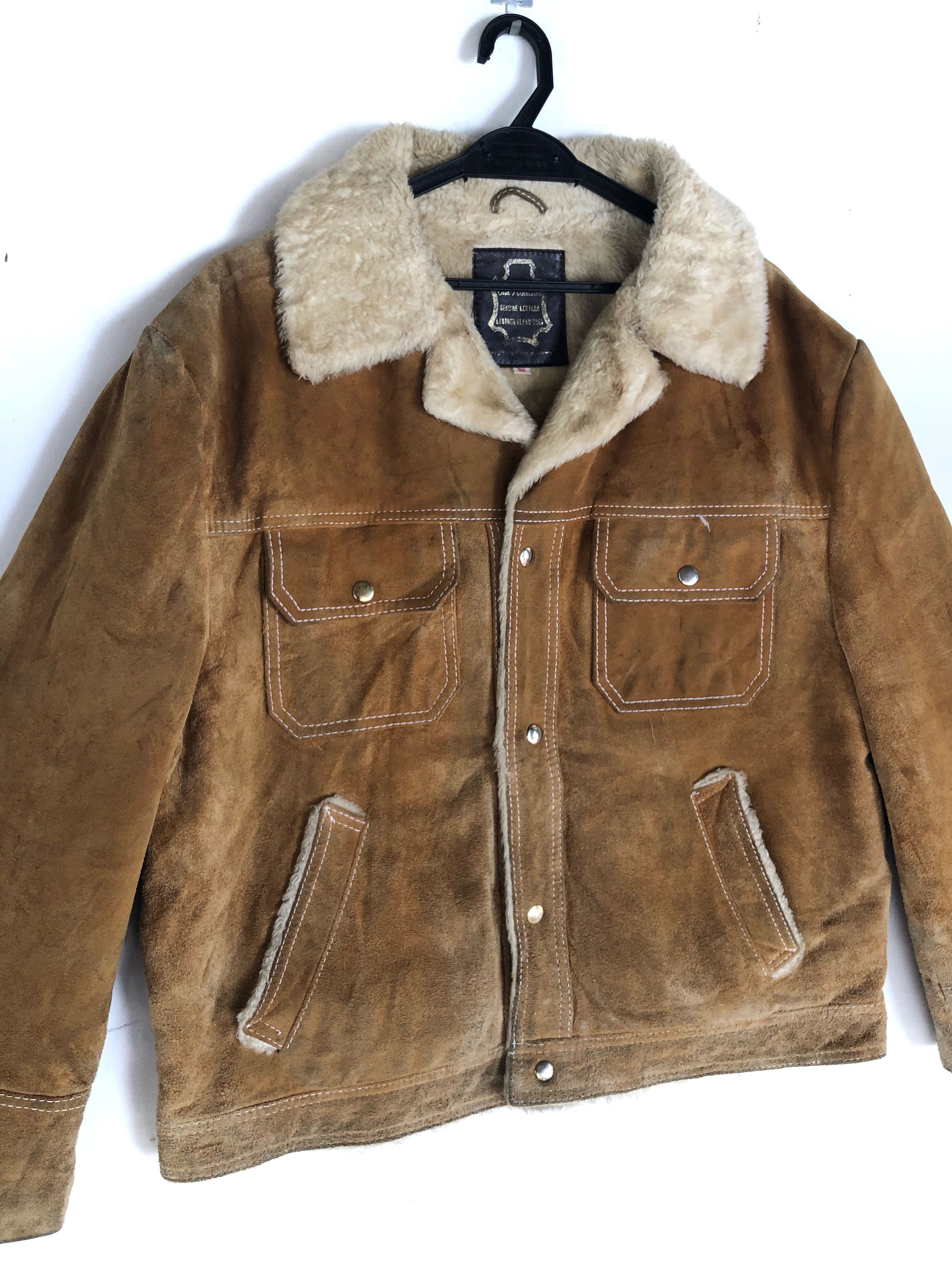 Genuine Leather RARE🔥THE RANCHER WESTERN SHEARLING COWHIDE SUEDE JACKET Size US L / EU 52-54 / 3 - 4 Thumbnail
