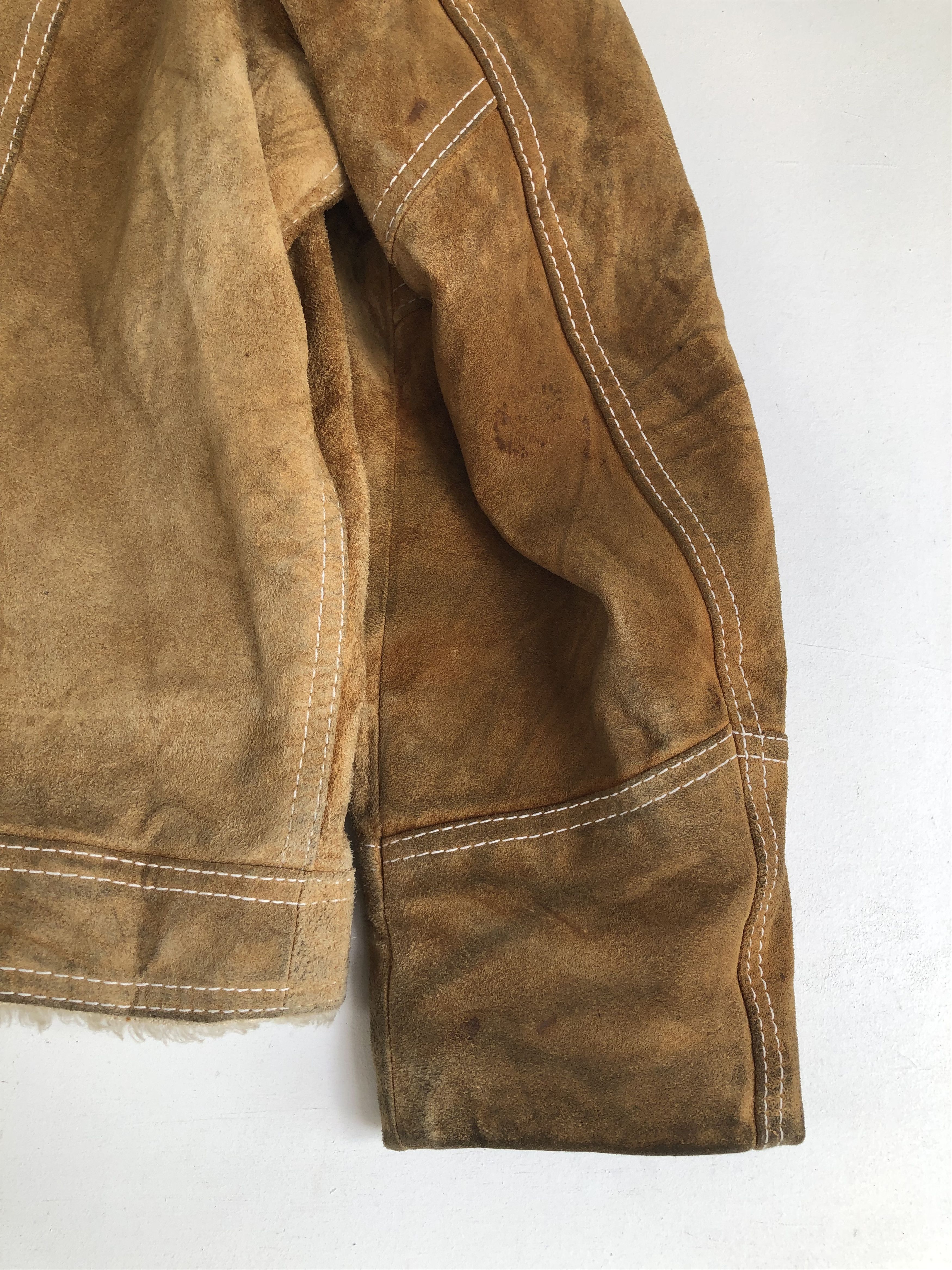 Genuine Leather RARE🔥THE RANCHER WESTERN SHEARLING COWHIDE SUEDE JACKET Size US L / EU 52-54 / 3 - 12 Thumbnail