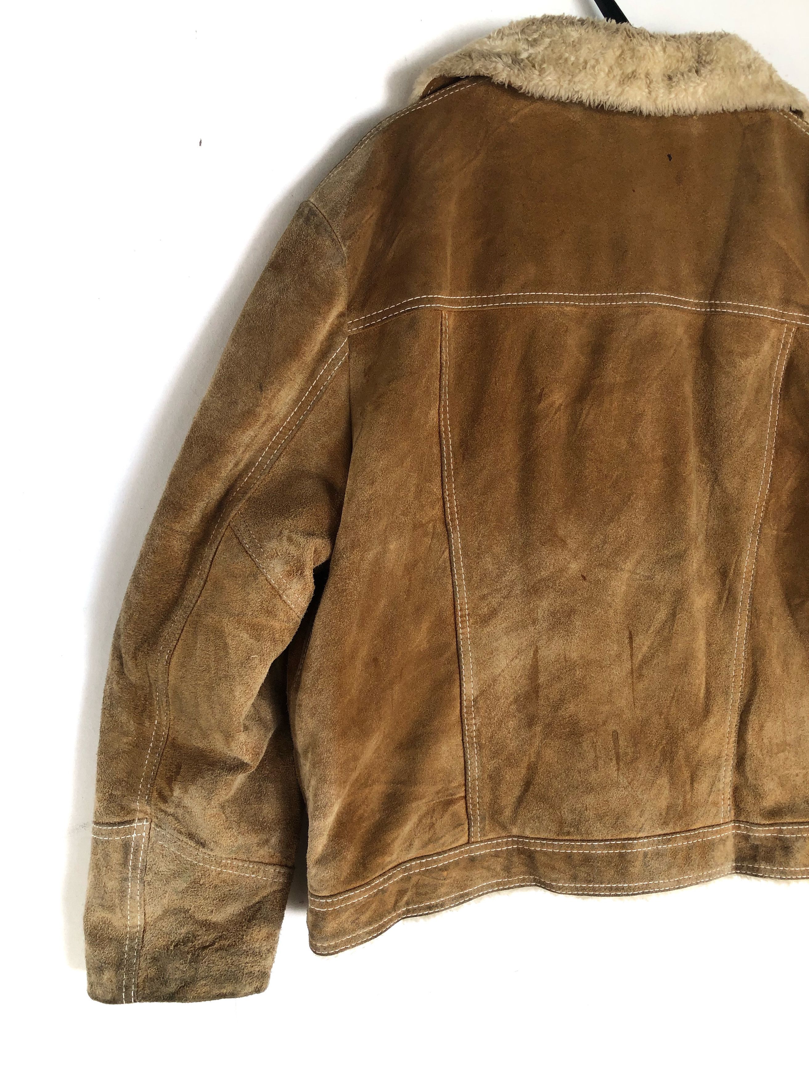 Genuine Leather RARE🔥THE RANCHER WESTERN SHEARLING COWHIDE SUEDE JACKET Size US L / EU 52-54 / 3 - 9 Thumbnail