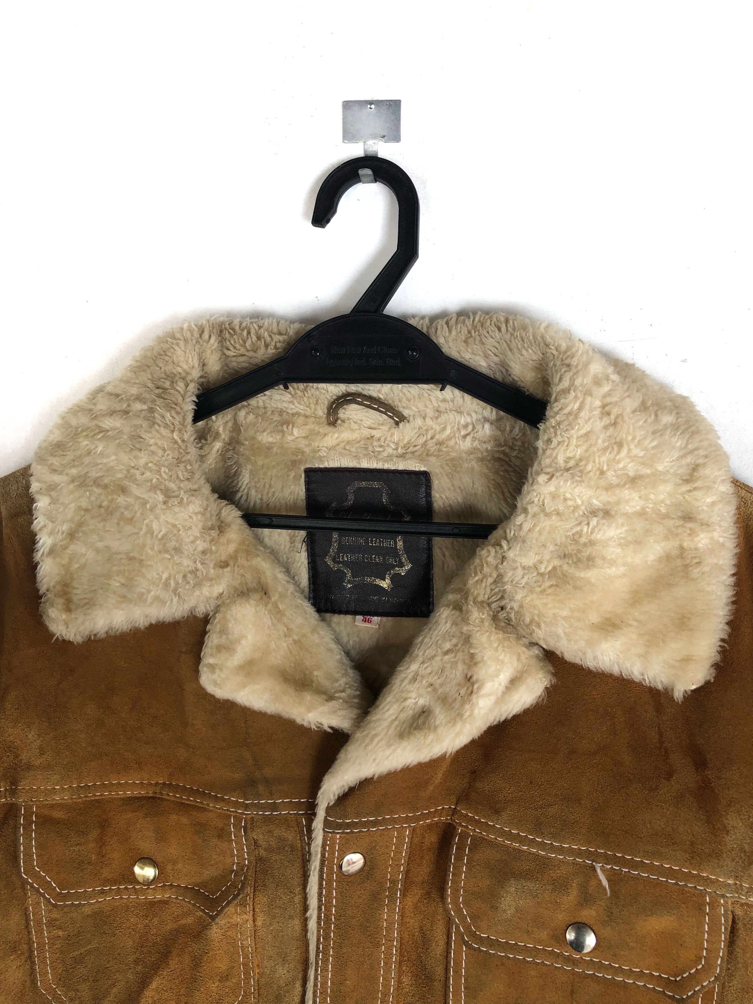 Genuine Leather RARE🔥THE RANCHER WESTERN SHEARLING COWHIDE SUEDE JACKET Size US L / EU 52-54 / 3 - 5 Thumbnail