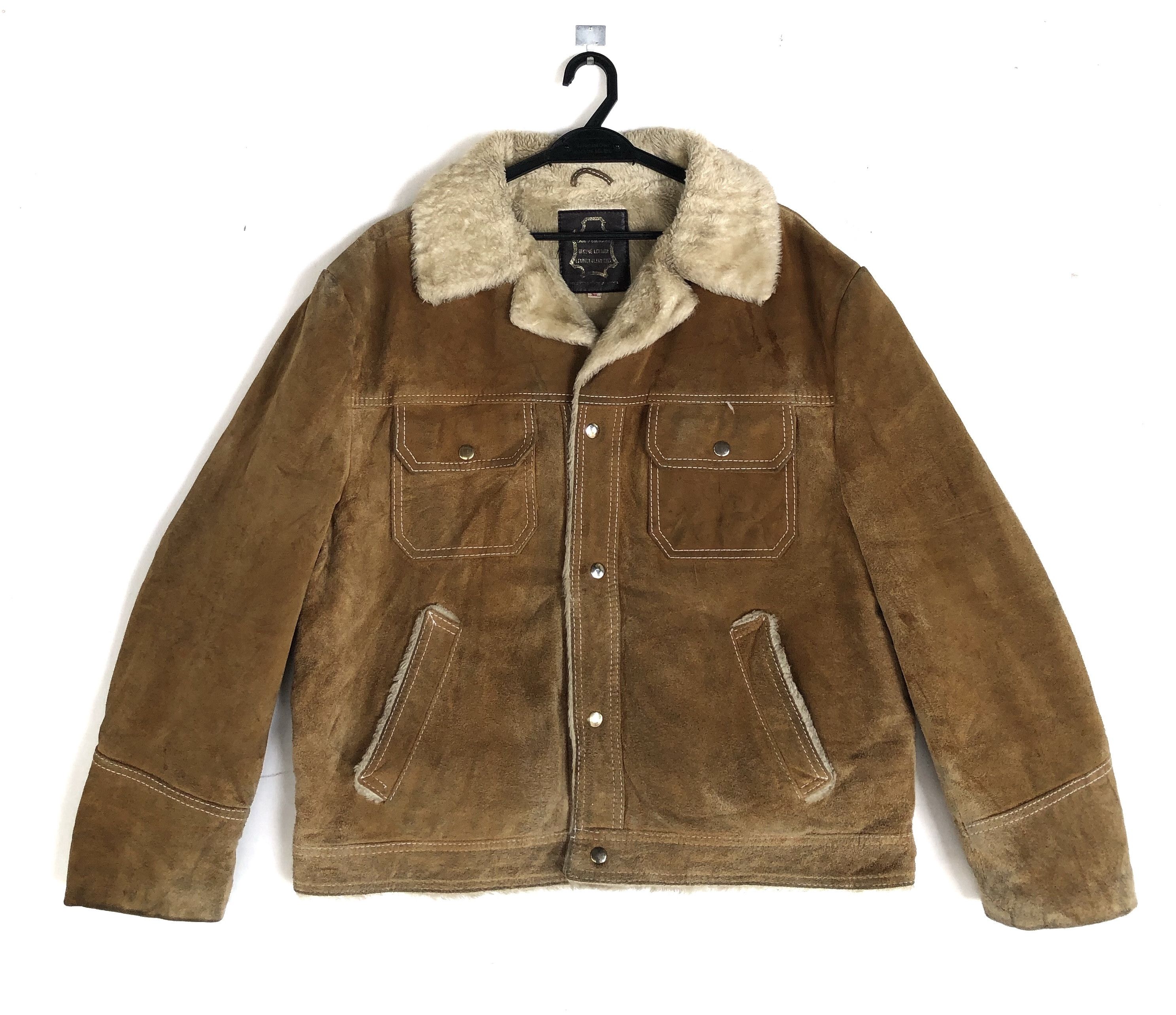 Genuine Leather RARE🔥THE RANCHER WESTERN SHEARLING COWHIDE SUEDE JACKET Size US L / EU 52-54 / 3 - 1 Thumbnail