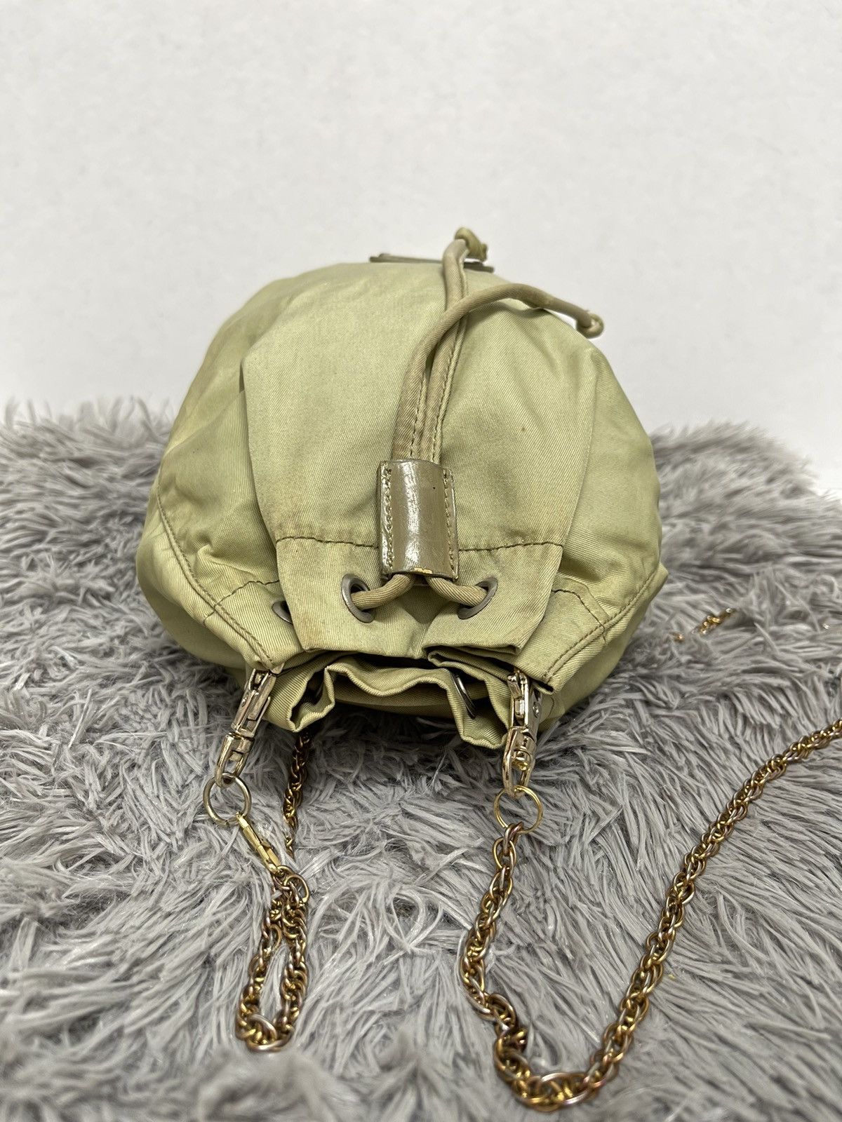 Prada Authentic Clutch Mini Bag Tussuto Drawstring Pouch Size ONE SIZE - 5 Thumbnail