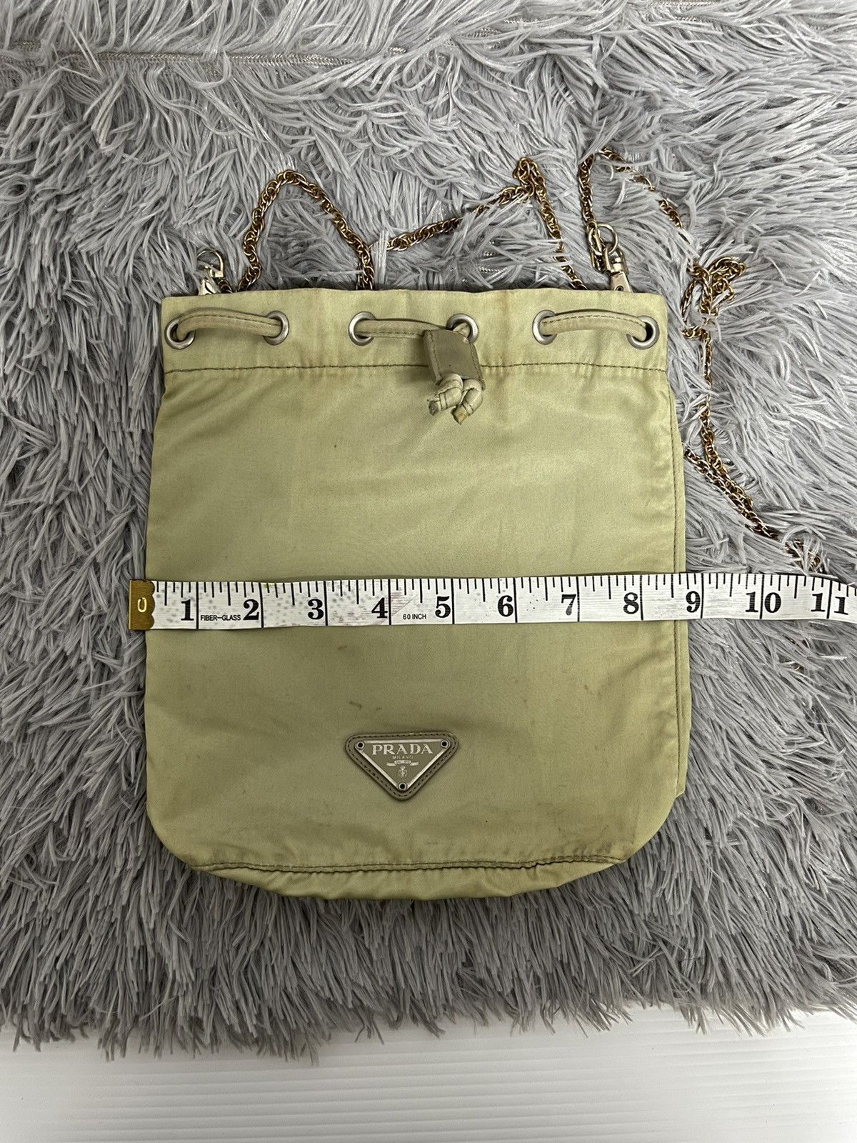 Prada Authentic Clutch Mini Bag Tussuto Drawstring Pouch Size ONE SIZE - 11 Thumbnail