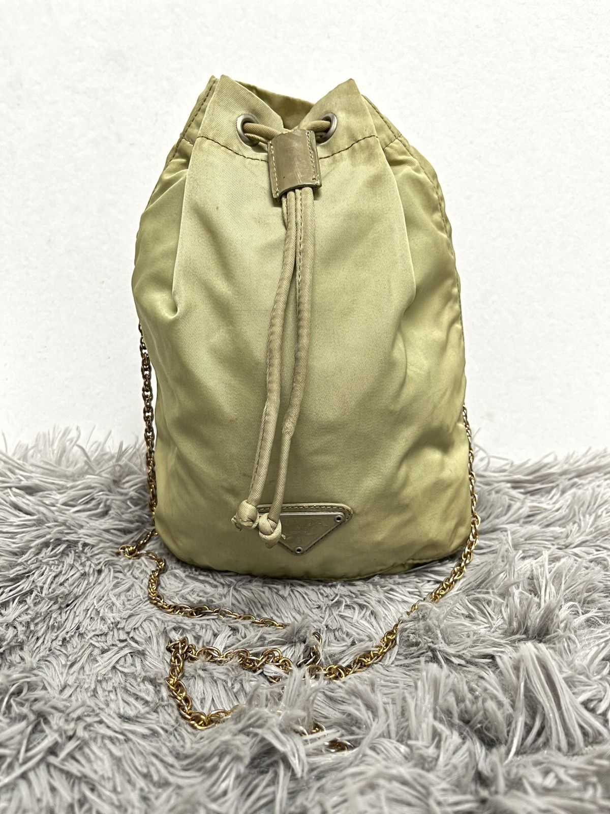 Prada Authentic Clutch Mini Bag Tussuto Drawstring Pouch Size ONE SIZE - 1 Thumbnail
