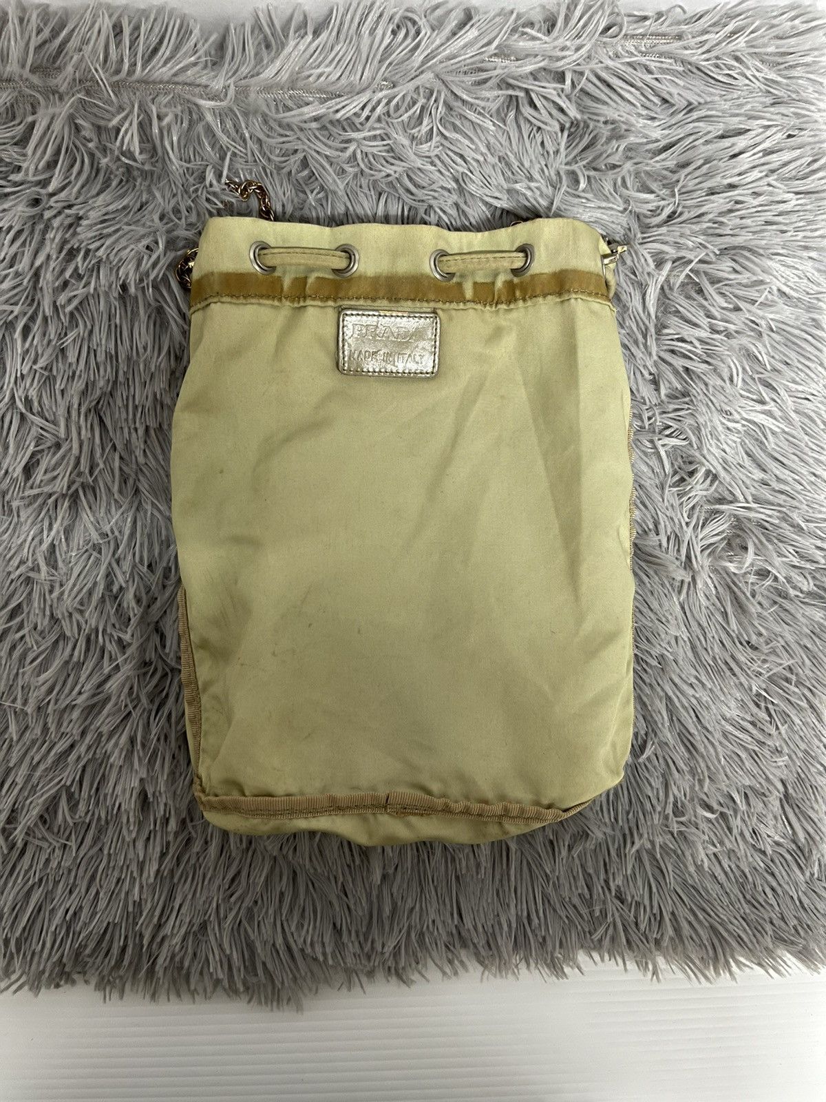 Prada Authentic Clutch Mini Bag Tussuto Drawstring Pouch Size ONE SIZE - 14 Thumbnail