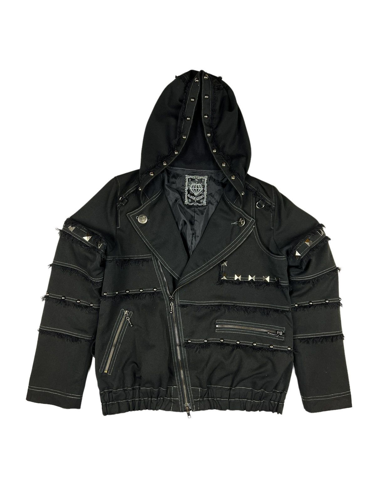 Japanese Brand Algonquins 🇯🇵 Studded Bondage Double Collar Punk Jacket Size US M / EU 48-50 / 2 - 2 Thumbnail