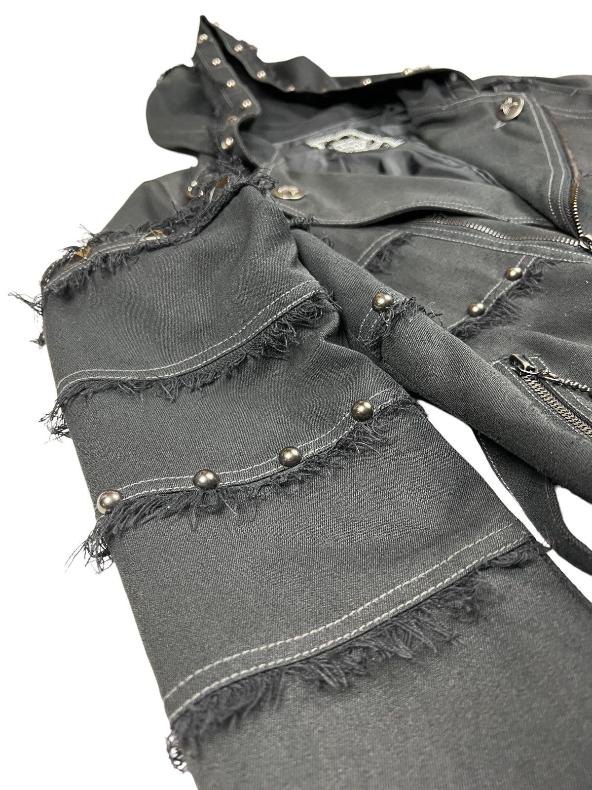 Japanese Brand Algonquins 🇯🇵 Studded Bondage Double Collar Punk Jacket Size US M / EU 48-50 / 2 - 6 Thumbnail