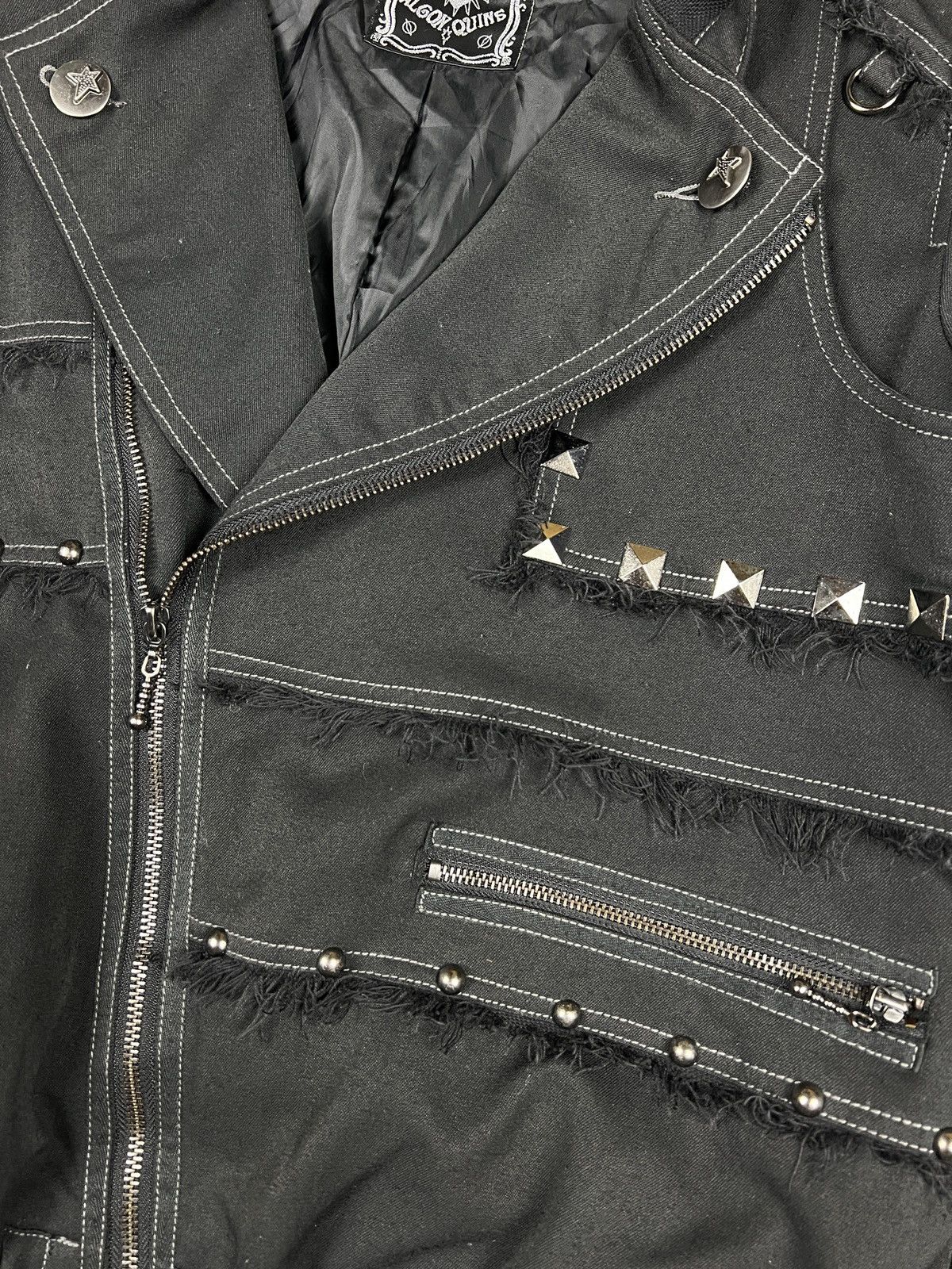 Japanese Brand Algonquins 🇯🇵 Studded Bondage Double Collar Punk Jacket Size US M / EU 48-50 / 2 - 15 Thumbnail