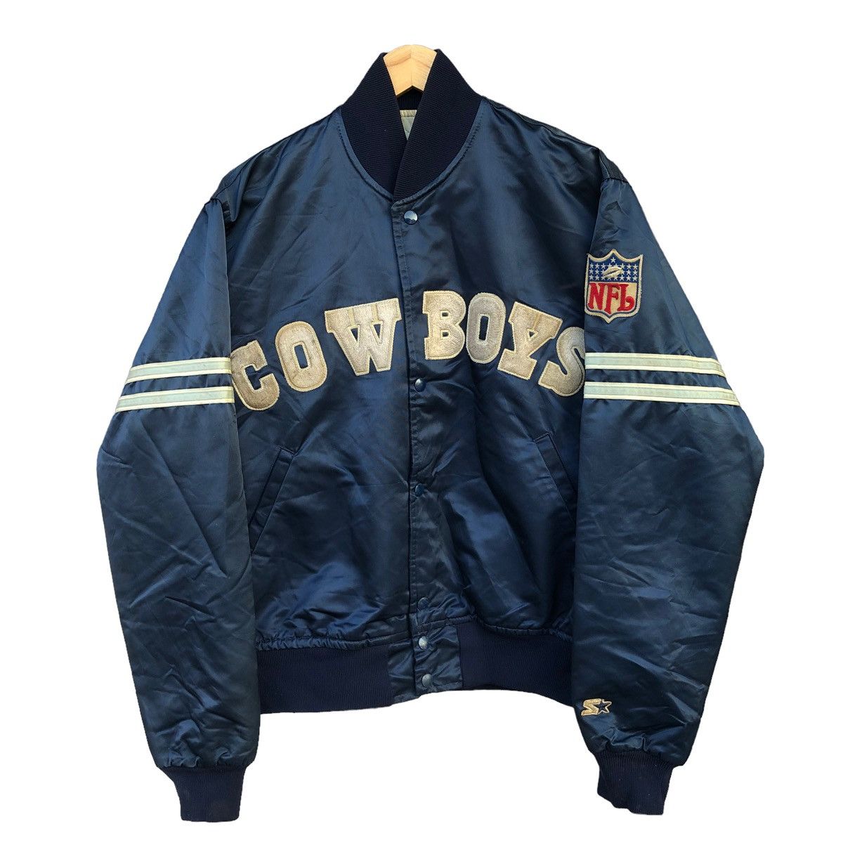 Vintage Dallas Cowboys Leather Jacket sale with matching gloves