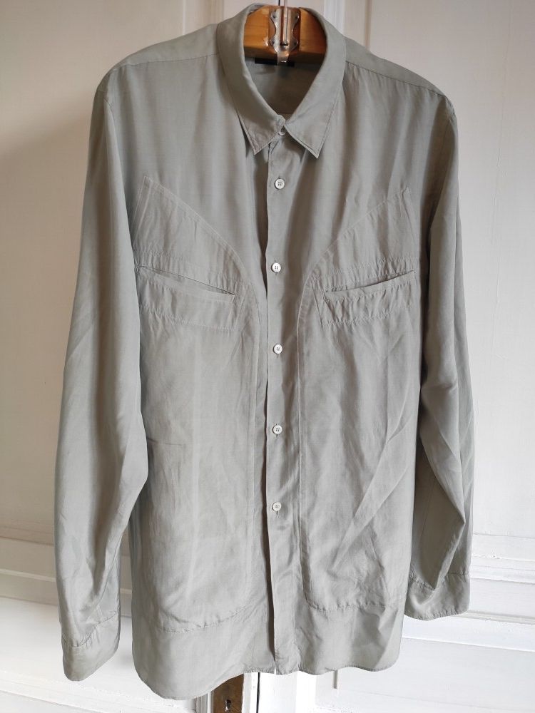 Pre-owned Comme Des Garçons Homme Deux Cdgh+ Amazing Graphite Shirt With Super Big Front Pockets (size Medium)