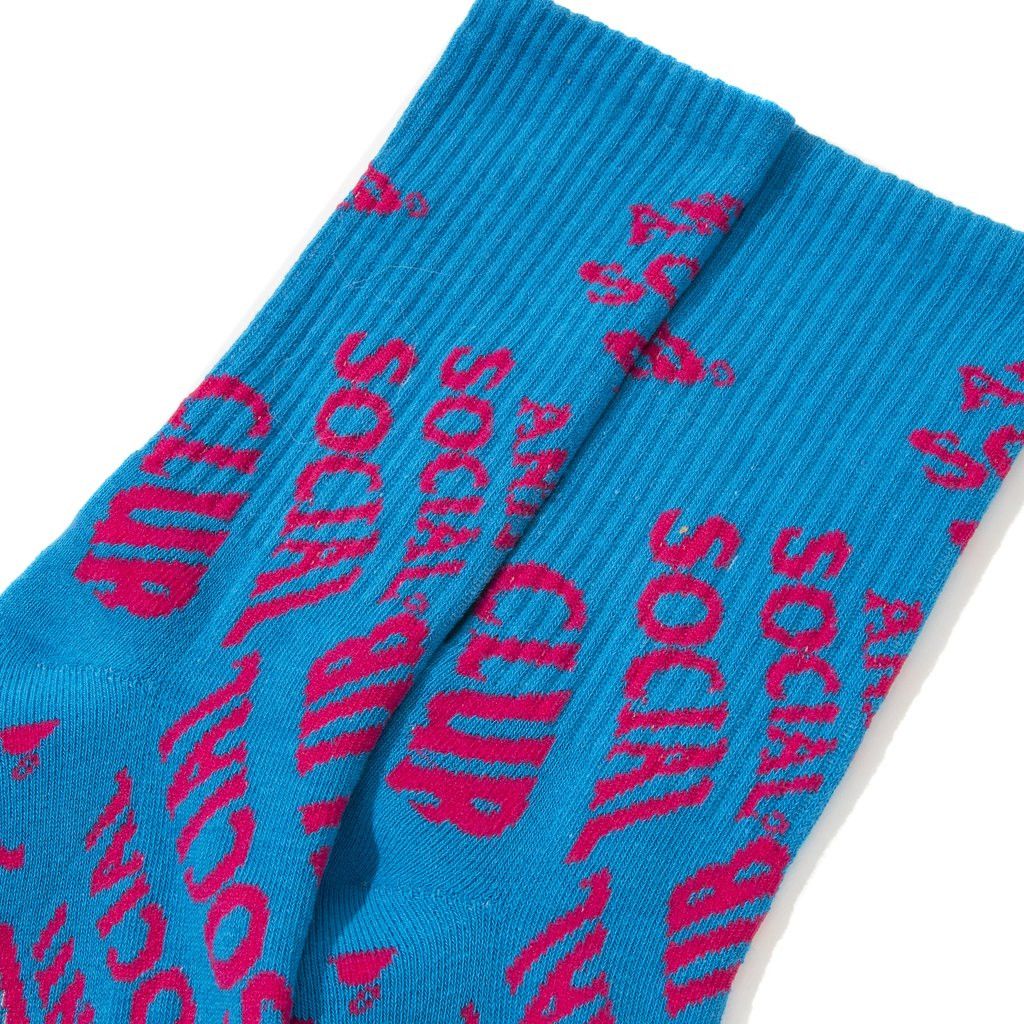 Anti Social Social Club DS ASSC Red Logo No Drama Blue socks BAPE Yeezy Kith VLONE Size ONE SIZE - 6 Thumbnail
