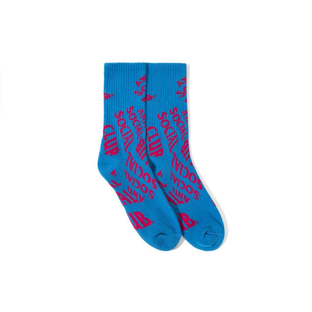 Anti Social Social Club DS ASSC Red Logo No Drama Blue socks BAPE Yeezy Kith VLONE Size ONE SIZE - 1 Thumbnail