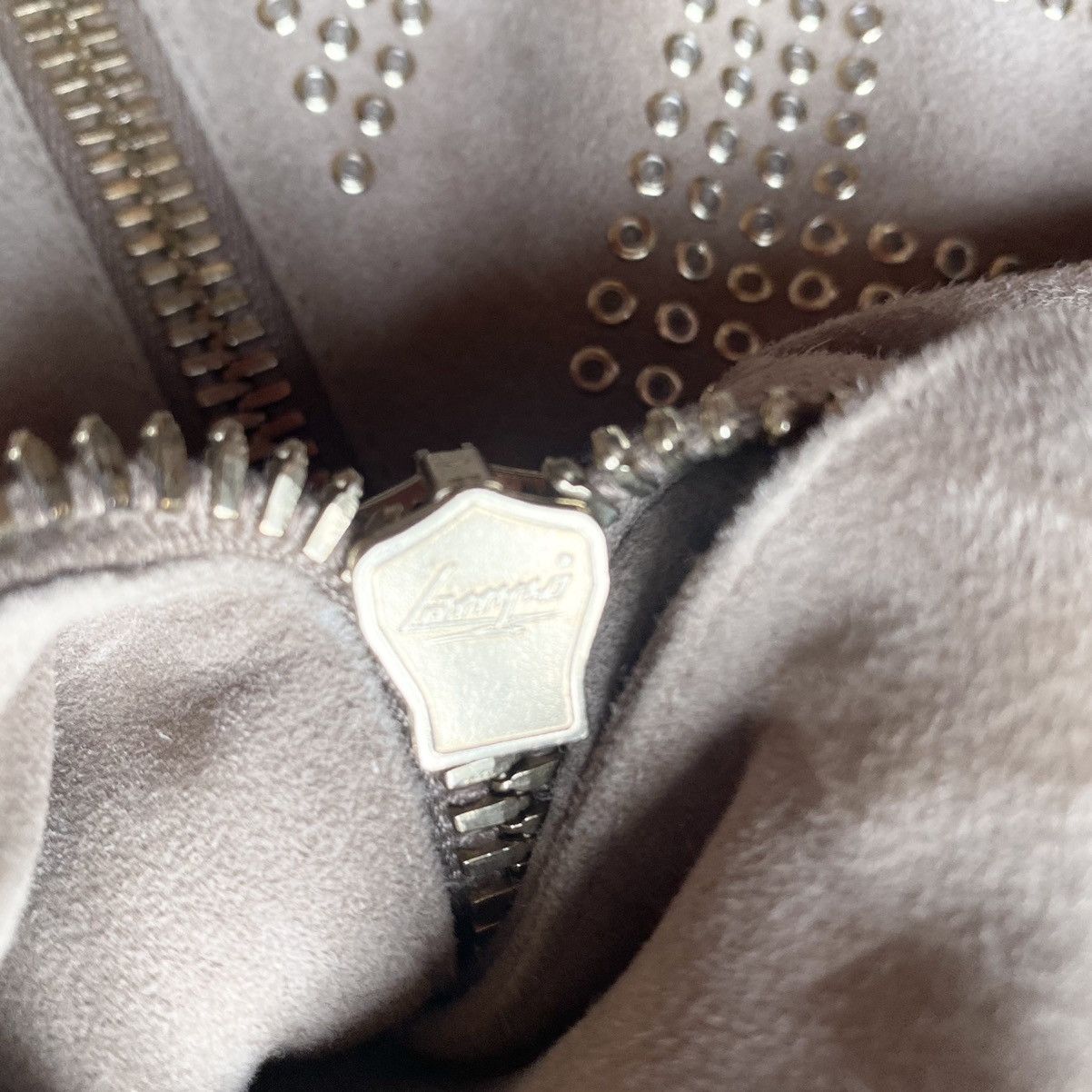 Versace Rivet stud Beige Suede Biker Jacket (Main Line) Size US M / EU 48-50 / 2 - 5 Thumbnail