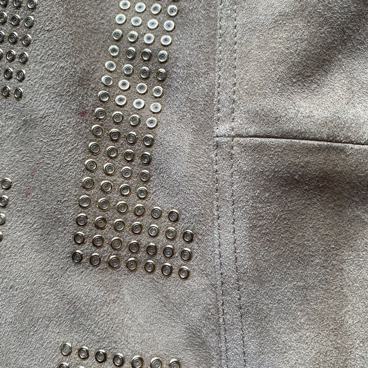 Versace Rivet stud Beige Suede Biker Jacket (Main Line) Size US M / EU 48-50 / 2 - 9 Thumbnail