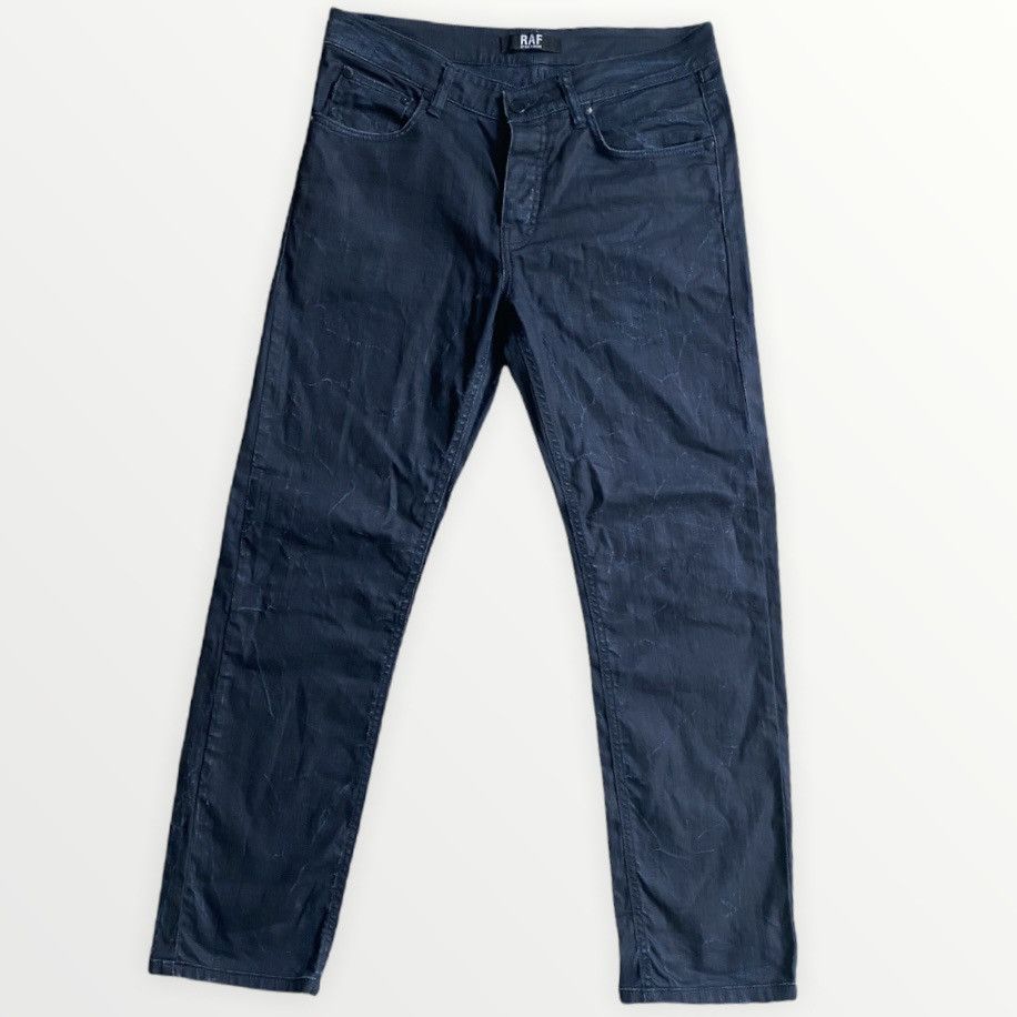 Raf Simons × Raf by Raf Simons Raf By Raf Navy coated jeans | Grailed