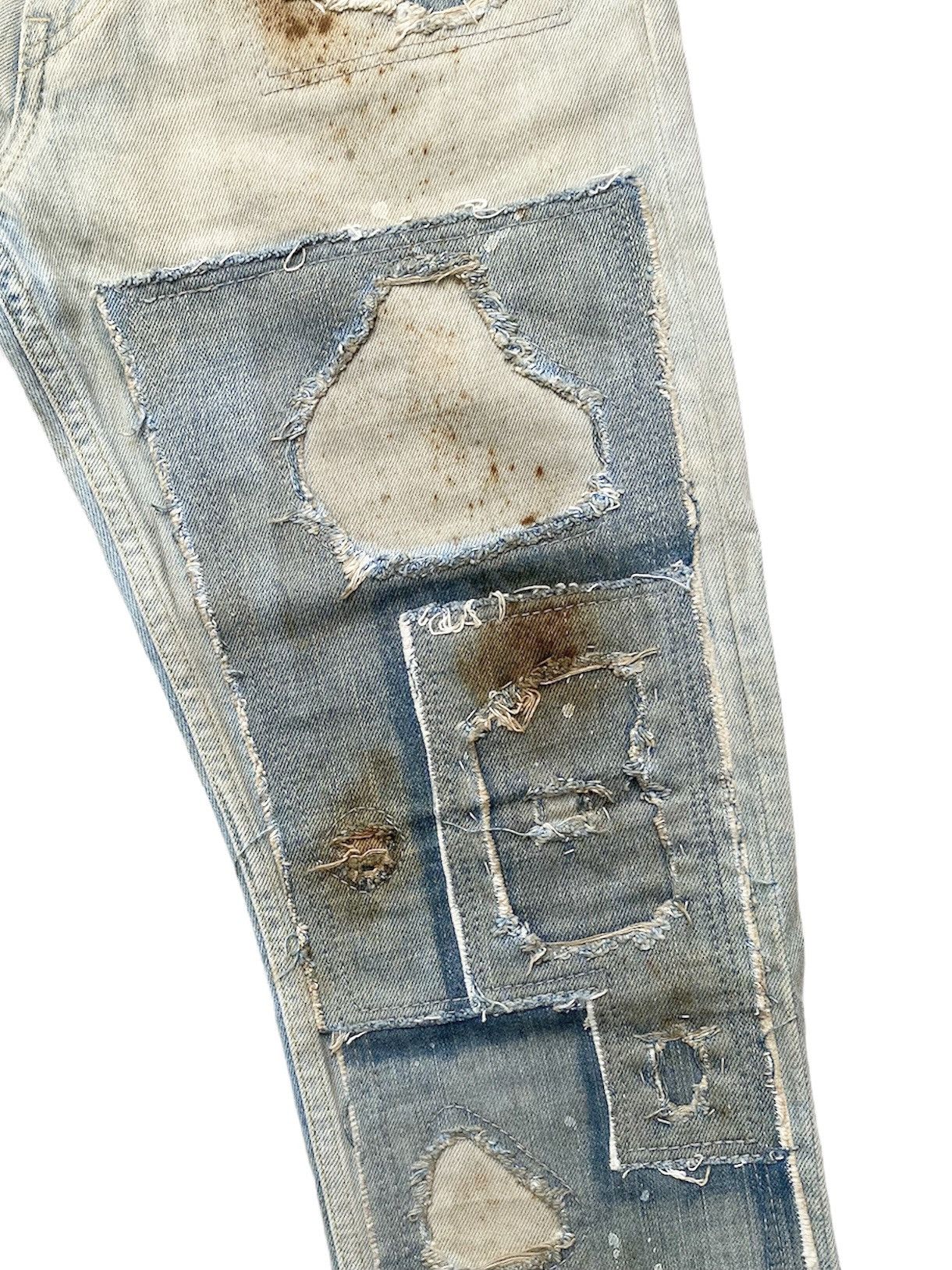 N.Hoolywood SS10 Patchwork Damage Jeans Size US 30 / EU 46 - 4 Thumbnail