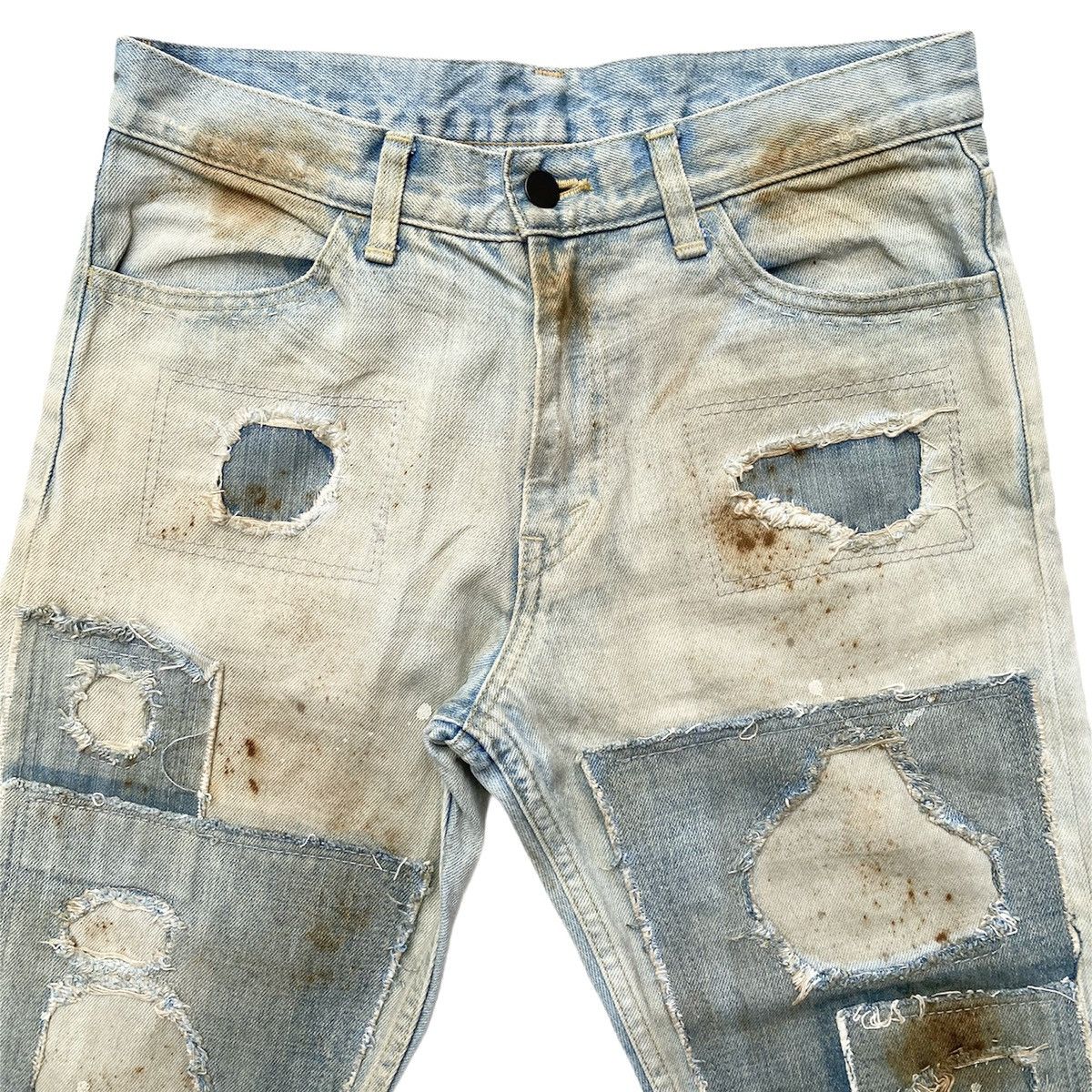 N.Hoolywood SS10 Patchwork Damage Jeans Size US 30 / EU 46 - 3 Thumbnail