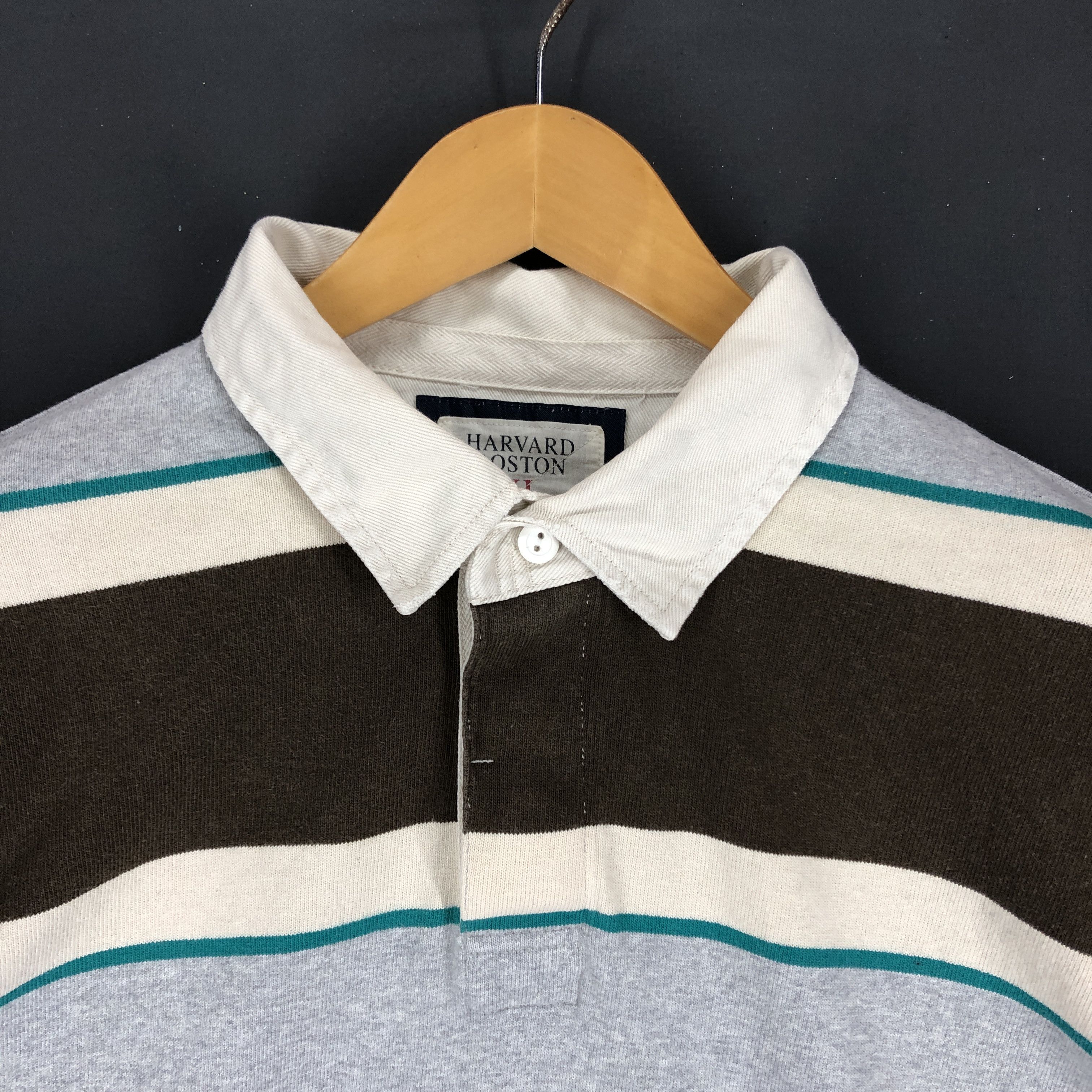 Other HARVARD BOSTON Stripe Polo Rugby #2116-72 Size US L / EU 52-54 / 3 - 2 Thumbnail