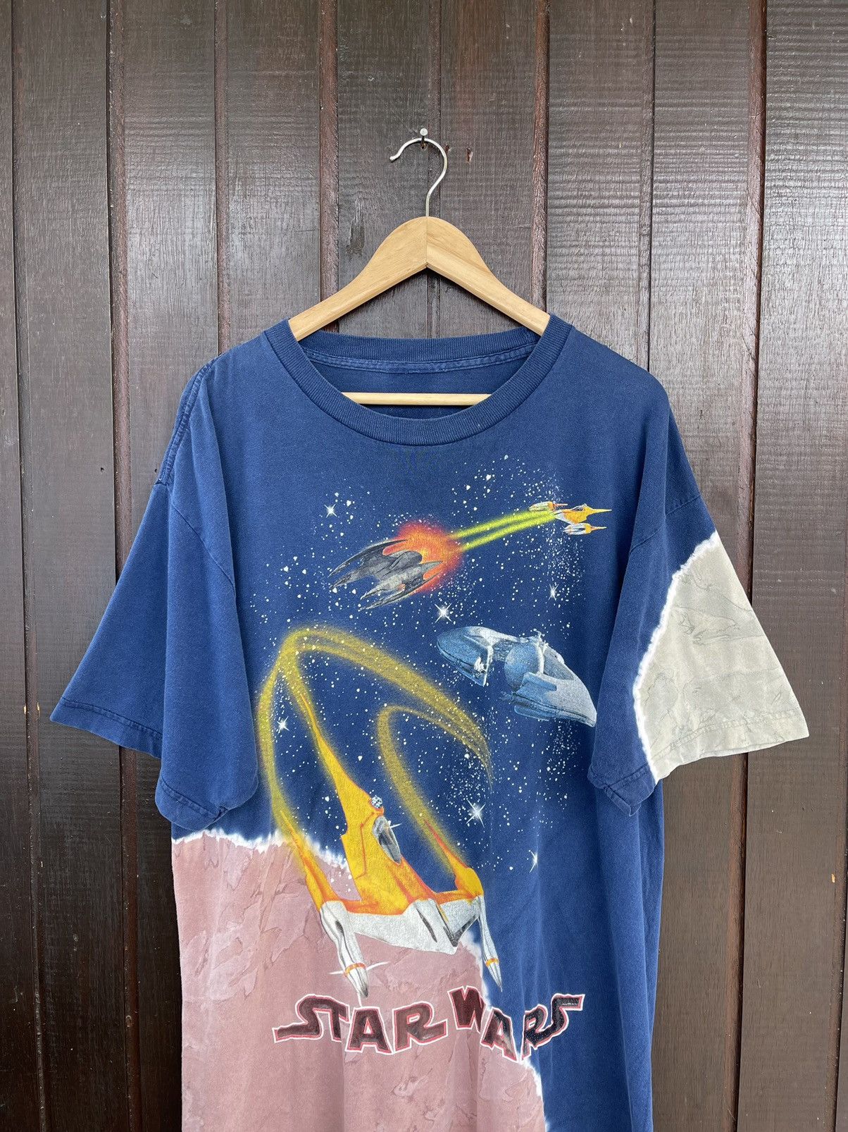 Vintage Vintage Star Wars Tie dye T-shirt Size US XL / EU 56 / 4 - 2 Thumbnail