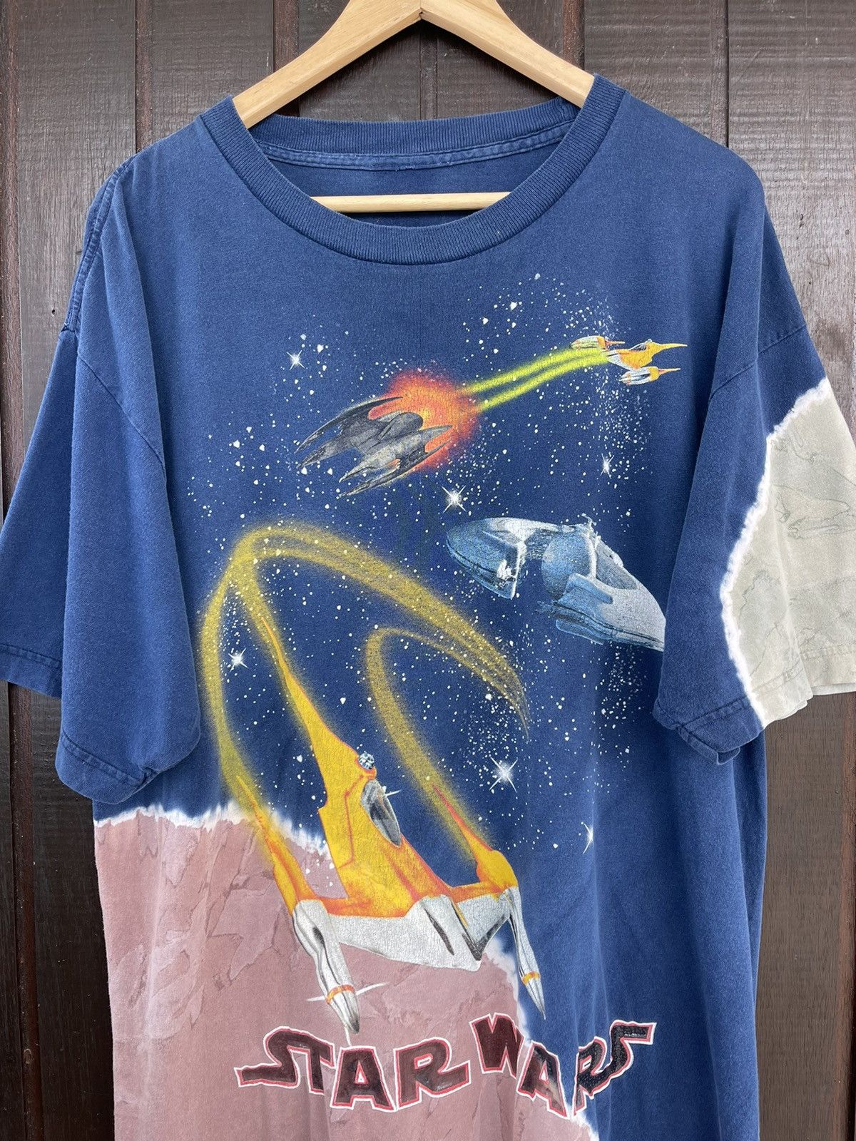 Vintage Vintage Star Wars Tie dye T-shirt Size US XL / EU 56 / 4 - 5 Thumbnail