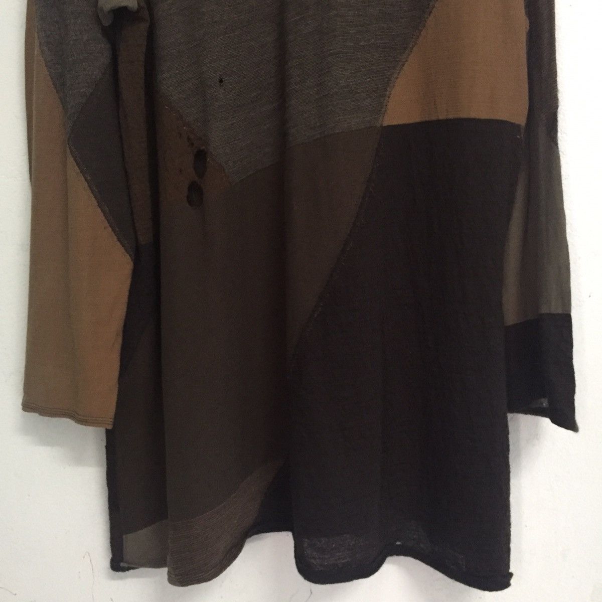 Japanese Brand Destroyed Jurgen Lehl Long Sleeve Mesh Top Patchwork Design Size US M / EU 48-50 / 2 - 11 Thumbnail