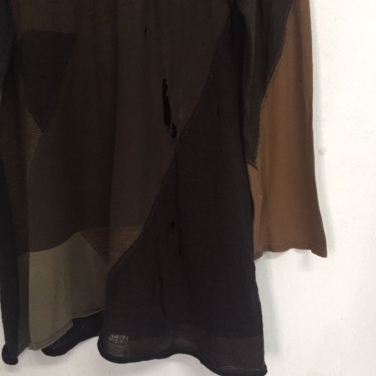 Japanese Brand Destroyed Jurgen Lehl Long Sleeve Mesh Top Patchwork Design Size US M / EU 48-50 / 2 - 4 Thumbnail