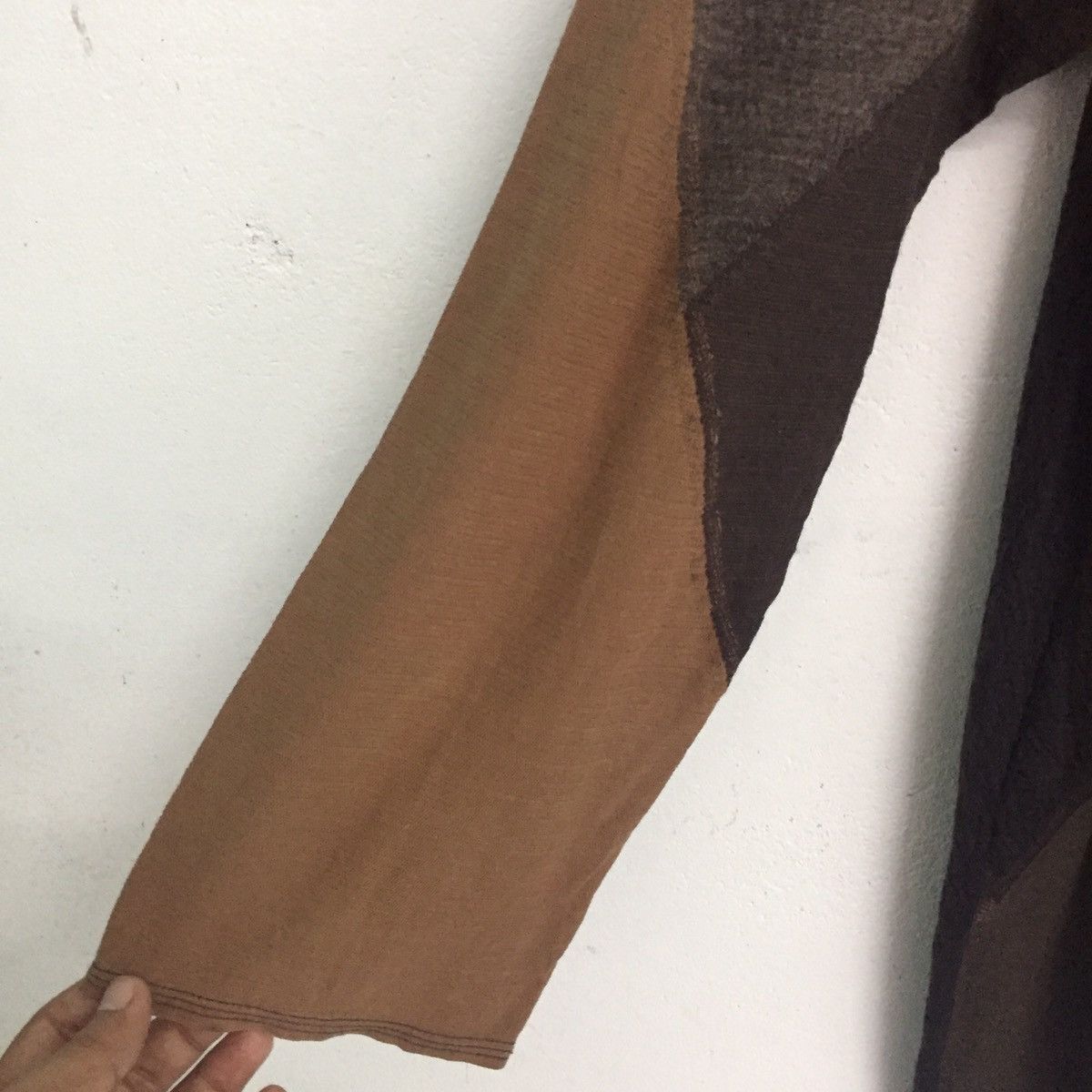 Japanese Brand Destroyed Jurgen Lehl Long Sleeve Mesh Top Patchwork Design Size US M / EU 48-50 / 2 - 12 Thumbnail