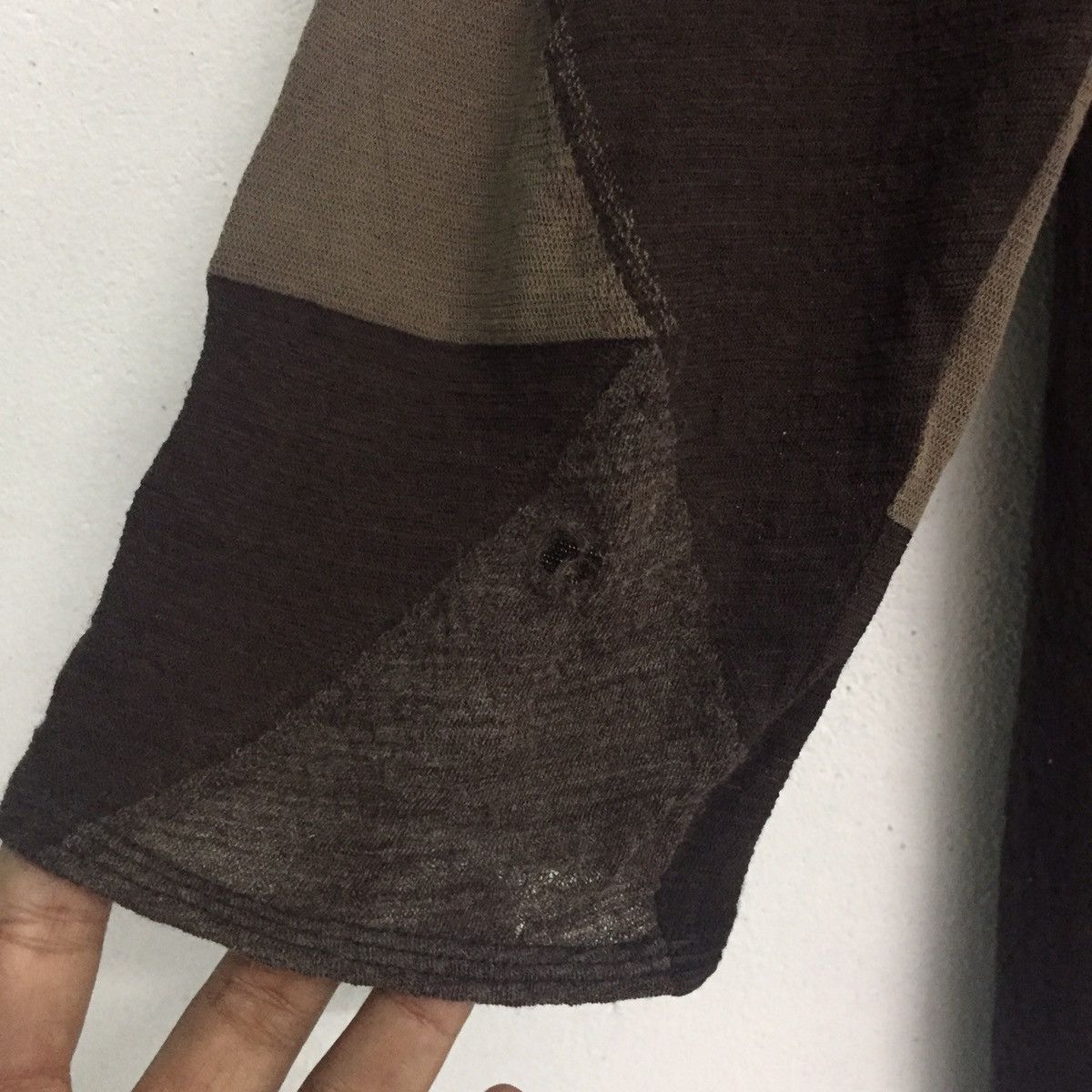 Japanese Brand Destroyed Jurgen Lehl Long Sleeve Mesh Top Patchwork Design Size US M / EU 48-50 / 2 - 5 Thumbnail